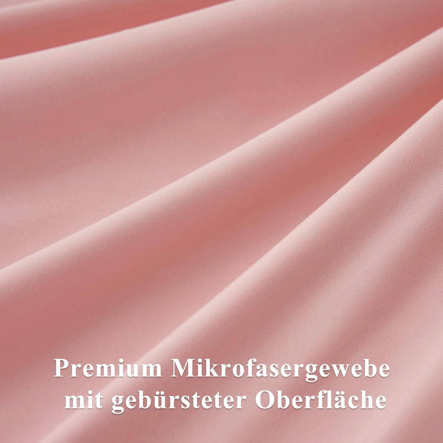 Kissenbezug 80x80 2er Set Pfirsch Rosa Mikrofaser Reißverschluss