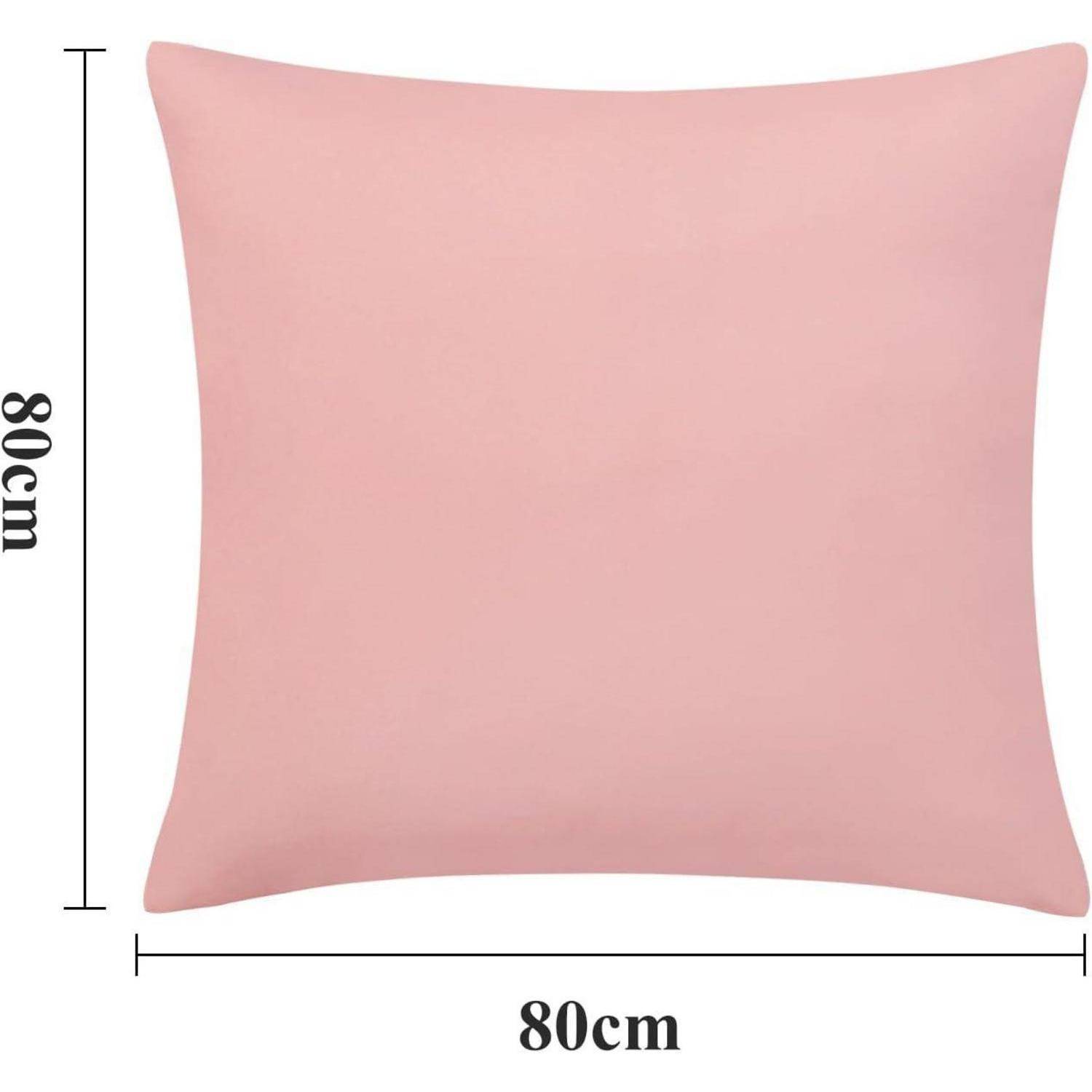 Kissenbezug 80x80 2er Set Pfirsch Rosa Mikrofaser Reißverschluss