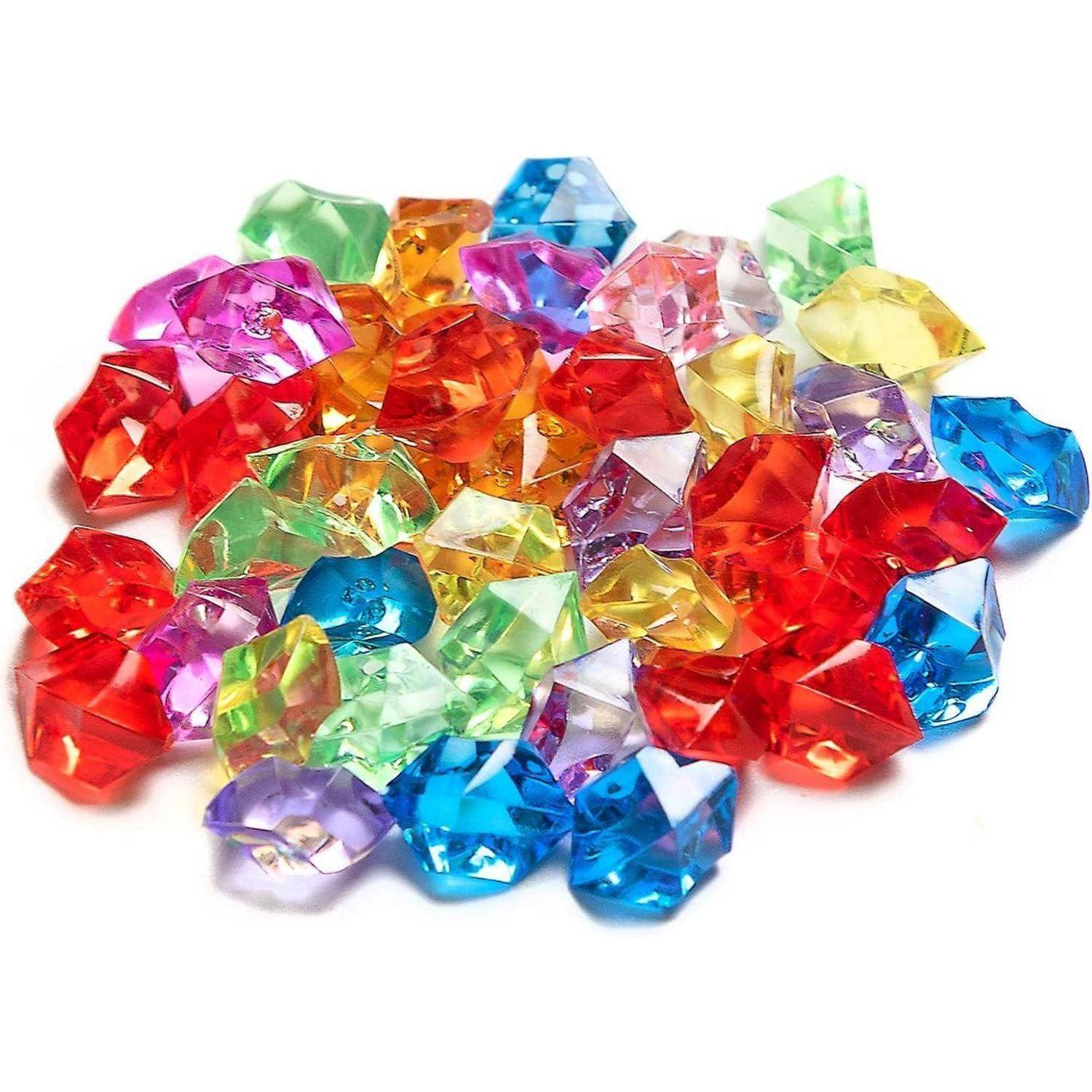 100 Stück Groß Edelsteine für Kinder, Glassteine Bunt, Kristalle Deko