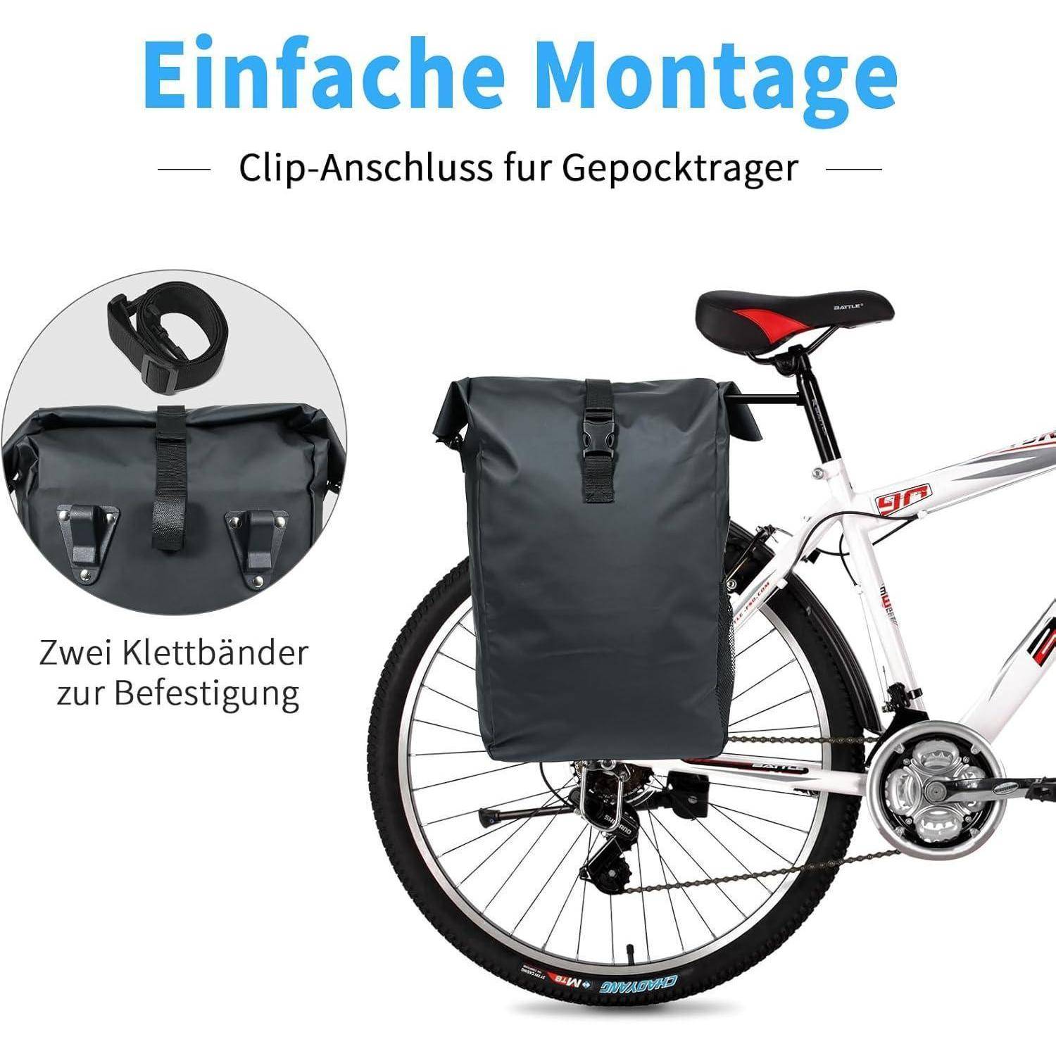 Fahrradtasche für Gepäckträger 20L wasserdicht Umhängetasche