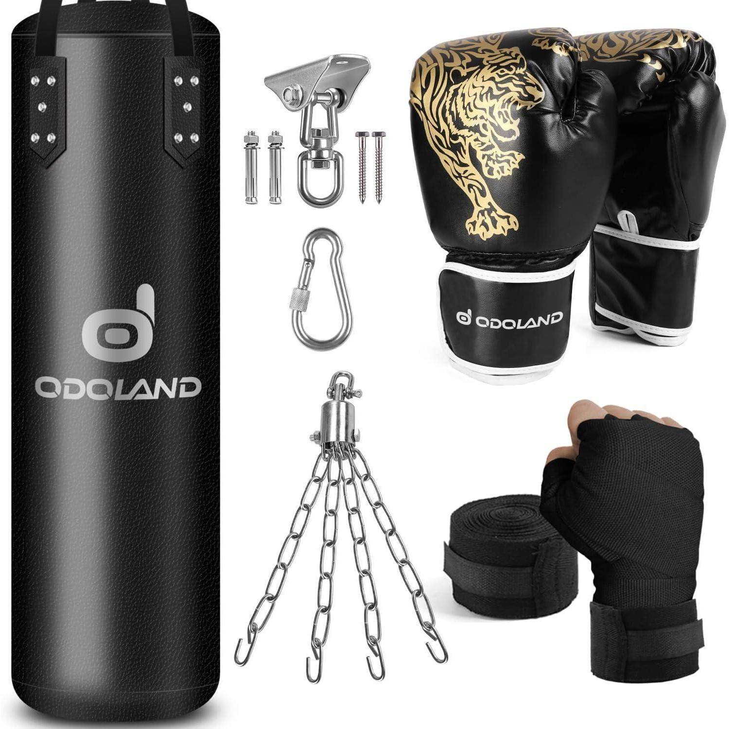 Boxsack Set UNGEFÜLLT 6 IN 1 Punchingsäcke 4FT Erwachsene 12OZ