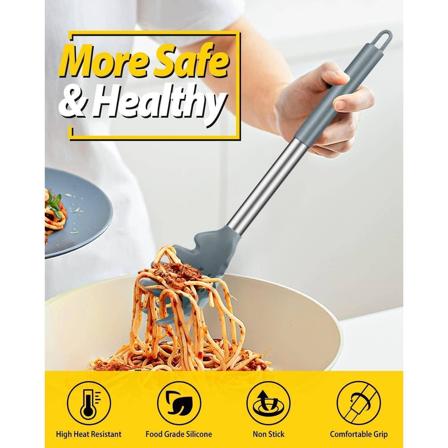 Silikon Pasta Gabel Löffel Set große Antihaft Küchenutensilien