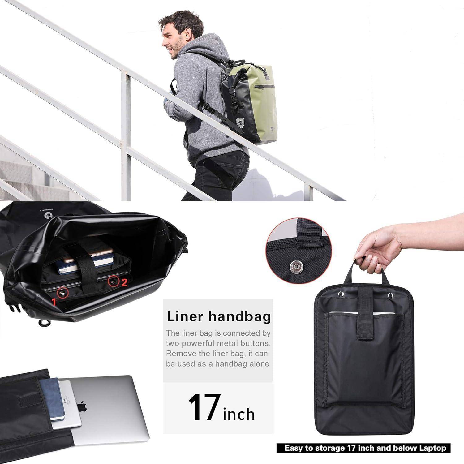 3-in-1 Fahrradtasche für Gepäckträger 27-30L Wasserdicht Hinten Vorne
