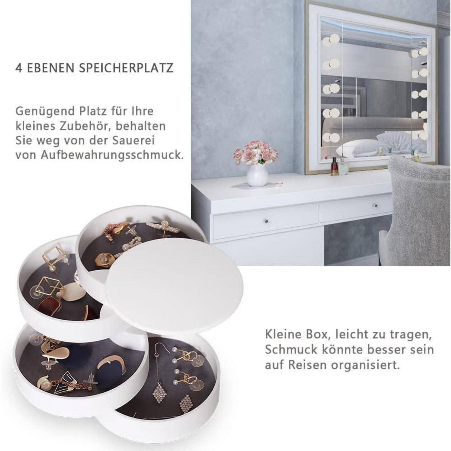 Schmuckaufbewahrung Organizer Schmuckkästchen Mädchen Damen 4 Ebenen