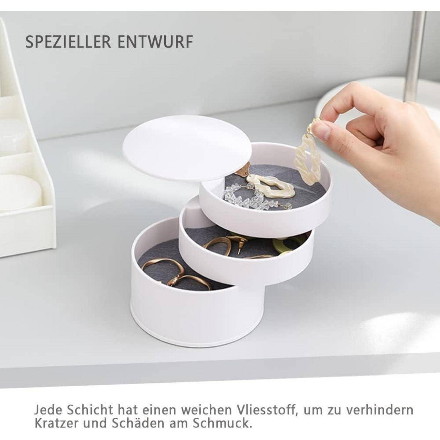 Schmuckaufbewahrung Organizer Schmuckkästchen Mädchen Damen 4 Ebenen