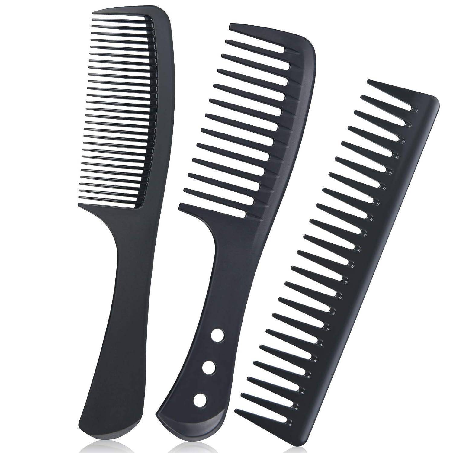 Breiter Zahnkamm Set 3PCS Friseur Barbier Haarstyling Salon Lockenkamm