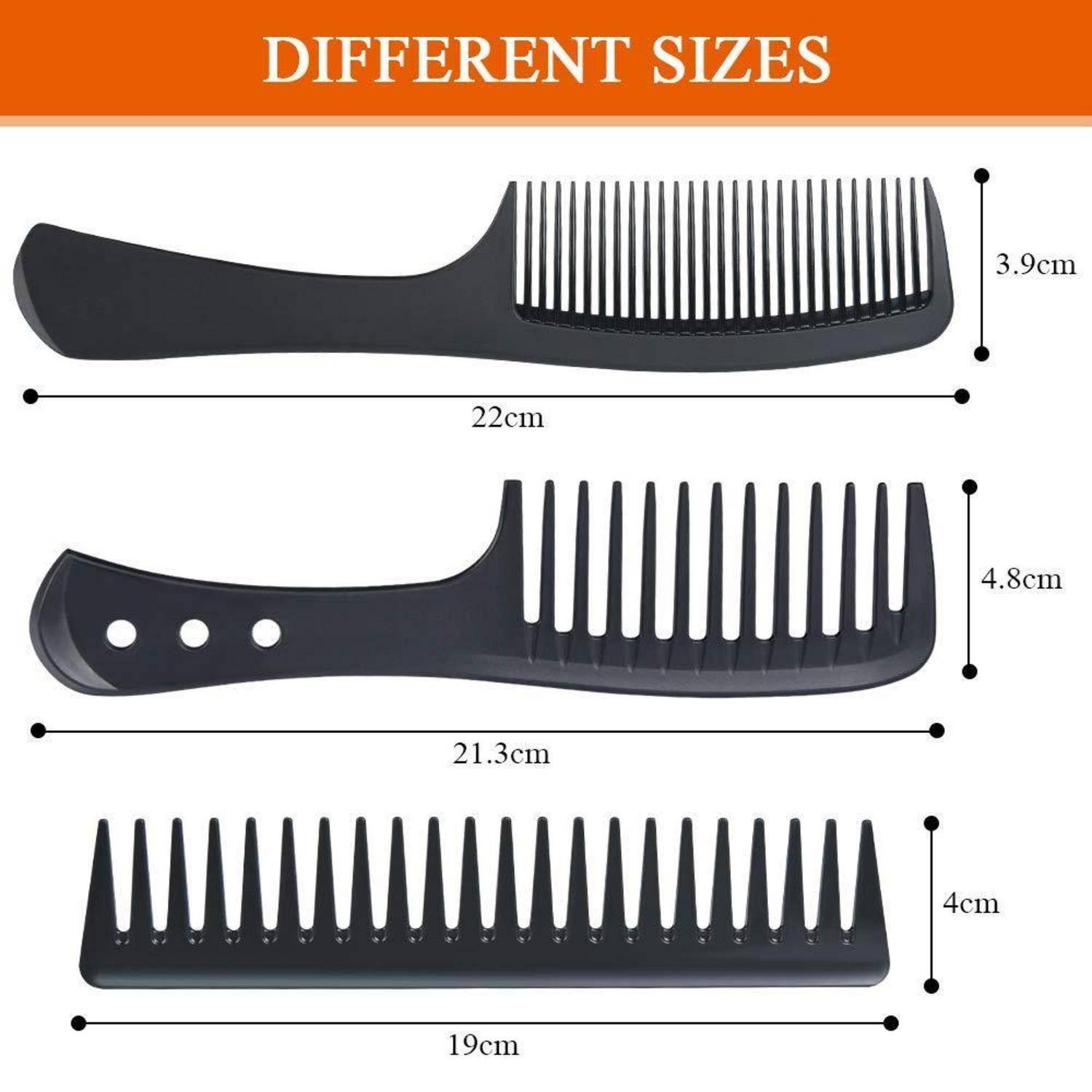 Breiter Zahnkamm Set 3PCS Friseur Barbier Haarstyling Salon Lockenkamm