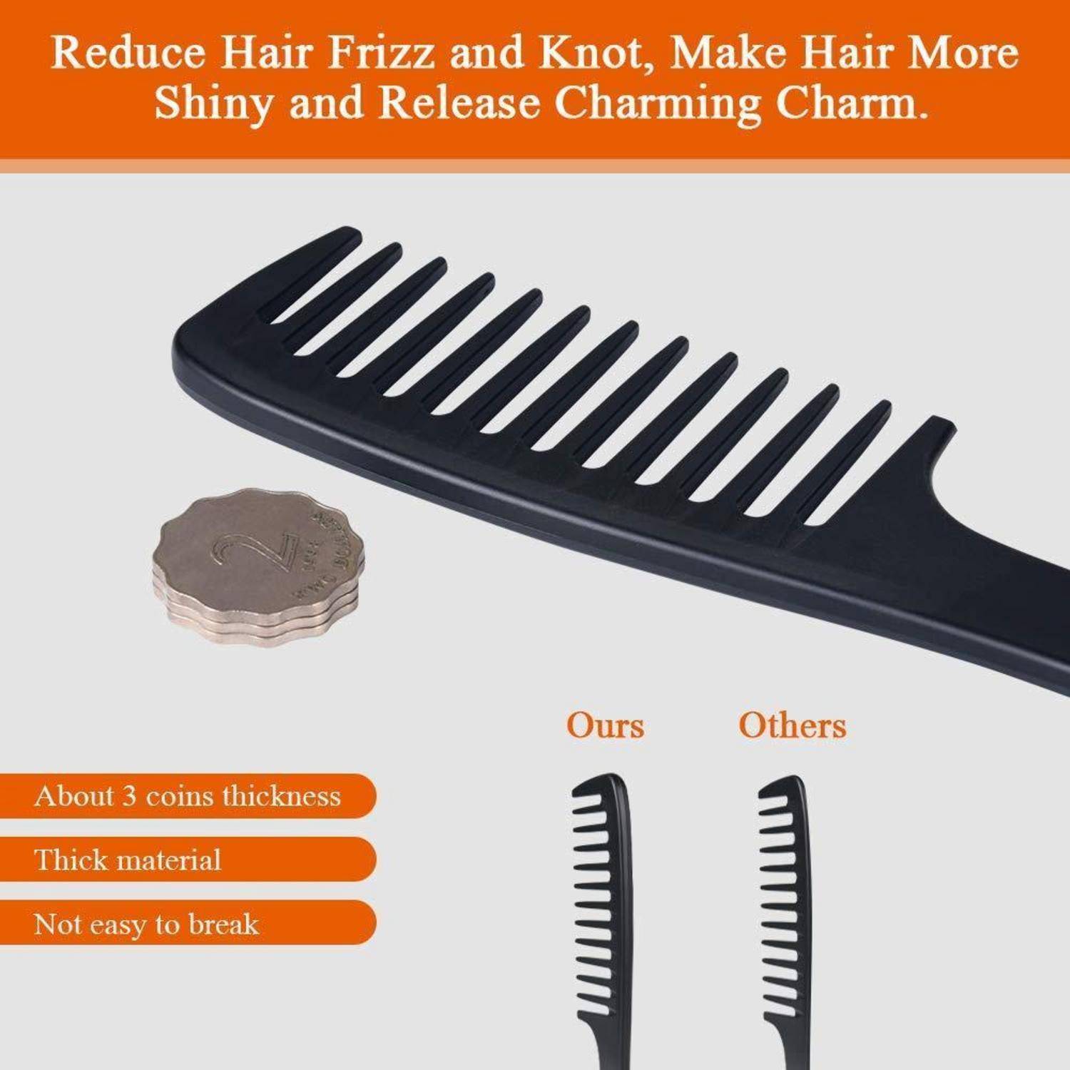Breiter Zahnkamm Set 3PCS Friseur Barbier Haarstyling Salon Lockenkamm