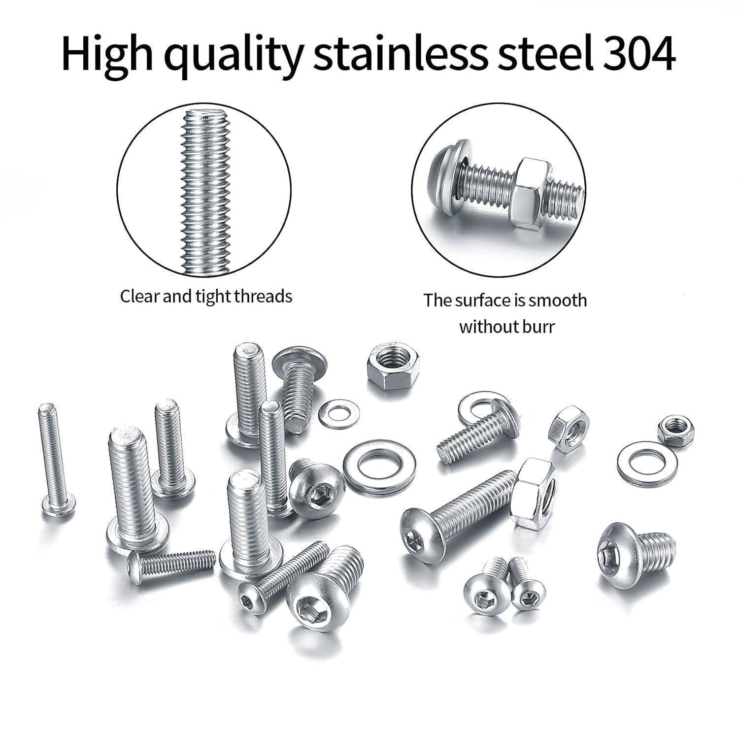 540-teiliges Edelstahl Schrauben und Muttern Set, M3 M4 M5