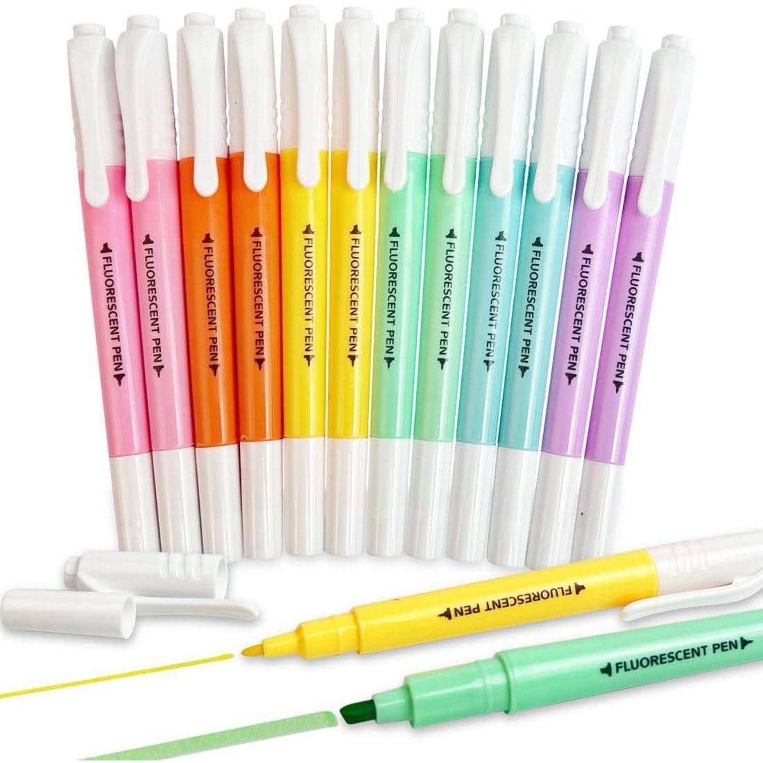12er Pastell Textmarker Set, Bibel Marker Stifte, Highlighter Pen mit