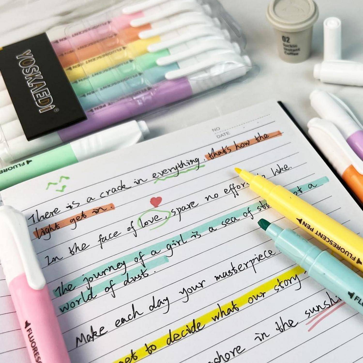 12er Pastell Textmarker Set, Bibel Marker Stifte, Highlighter Pen mit
