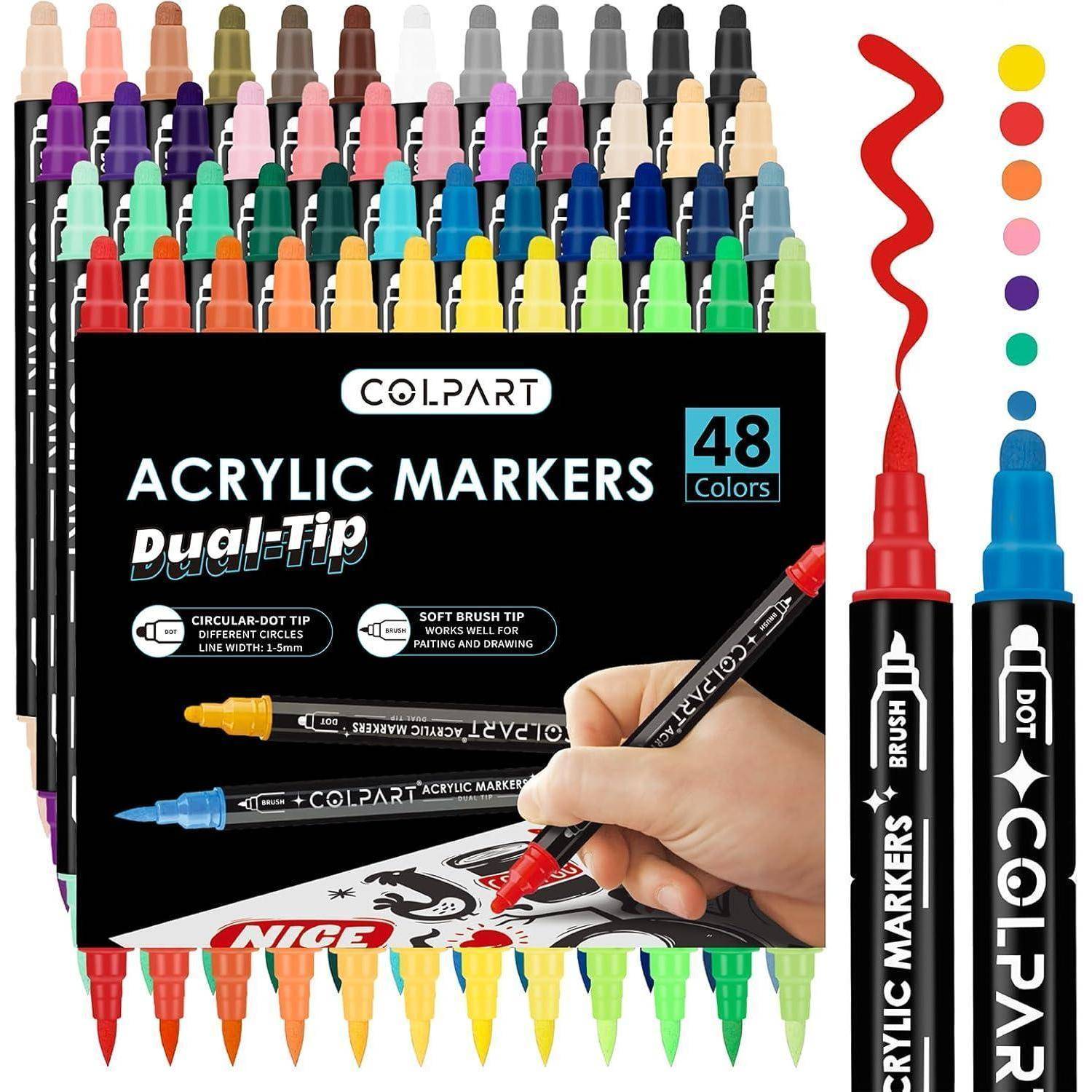Acrylstifte Wasserfest-48 Farben Steine Bemalen Stifte Acrylic Paint