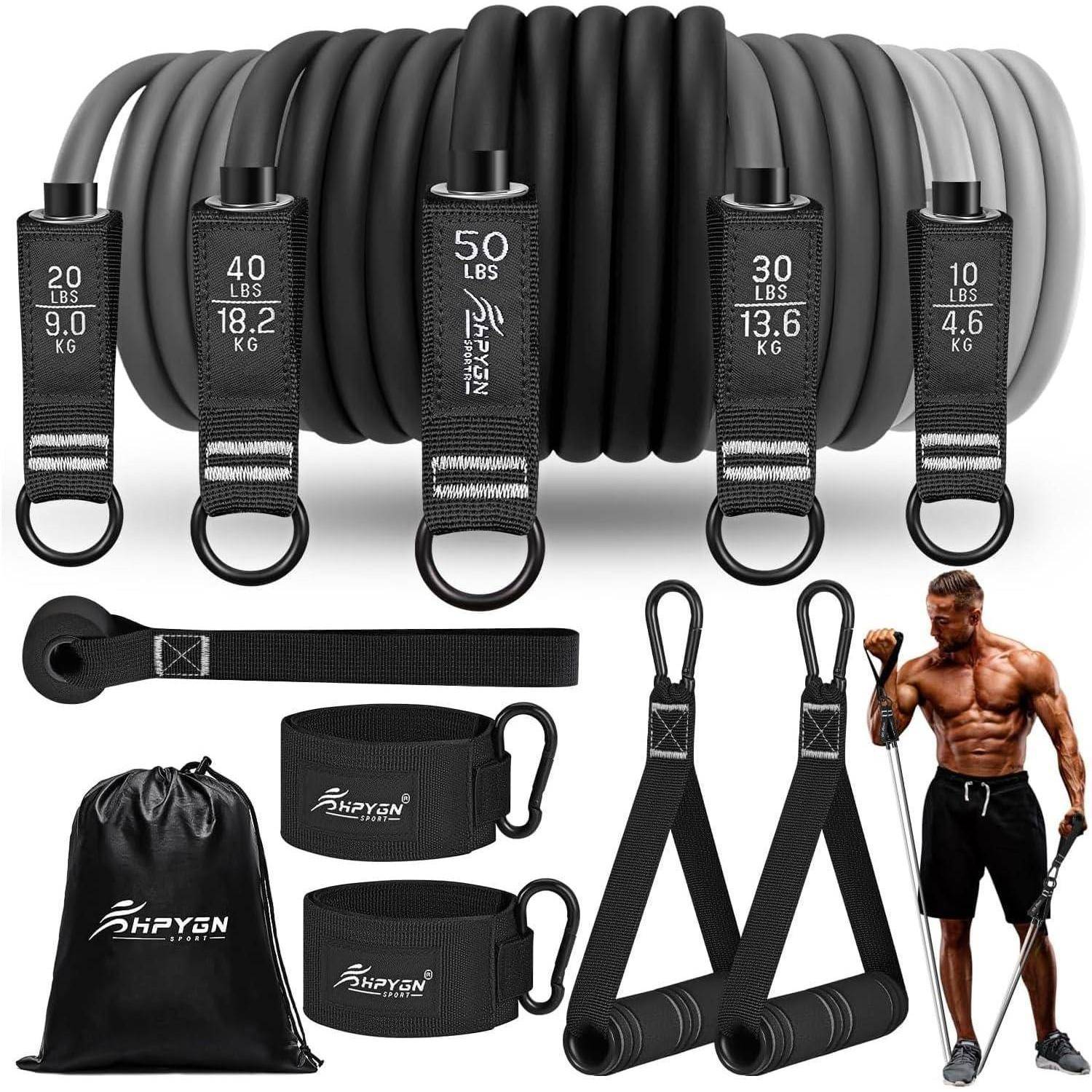 Fitnessbänder Set 150lbs 200lbs 250lbs Resistance Bands 5 Stärken mit