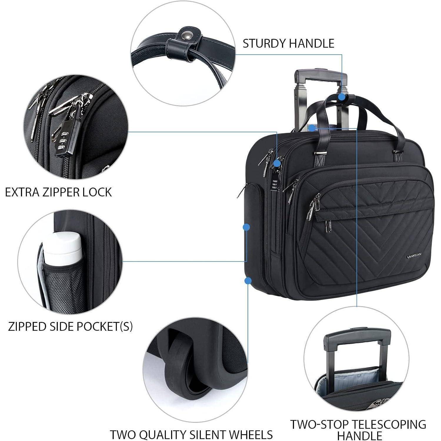 Rollende Laptoptasche Frauen mit Rädern bis zu 15,6