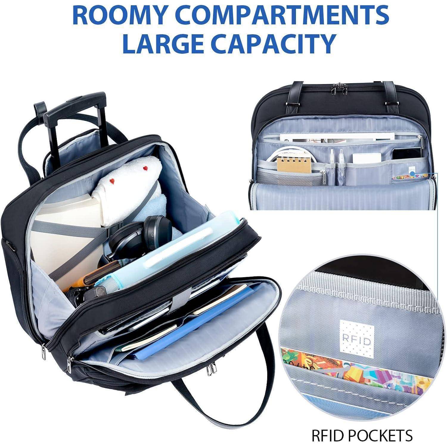 Rollende Laptoptasche Frauen mit Rädern bis zu 15,6