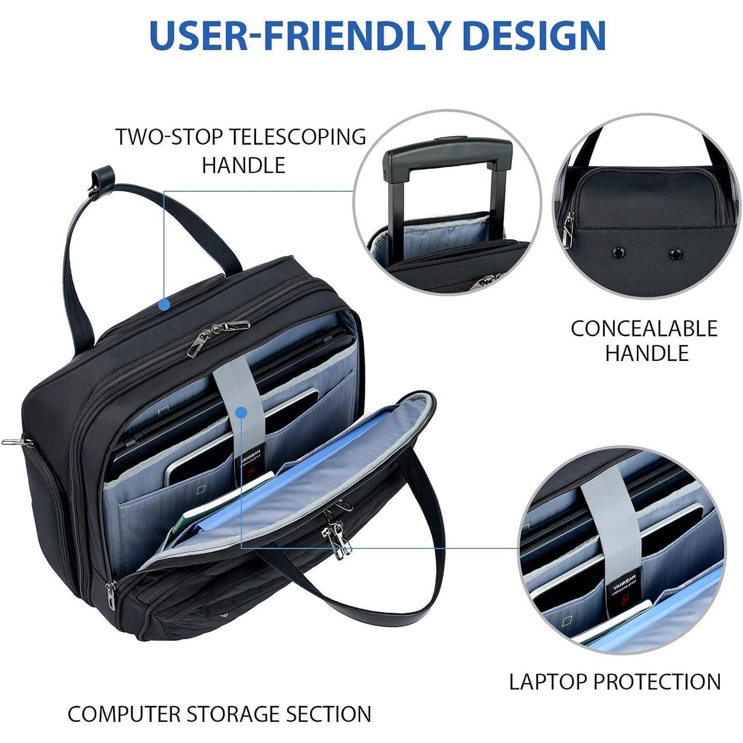 Rollende Laptoptasche Frauen mit Rädern bis zu 15,6