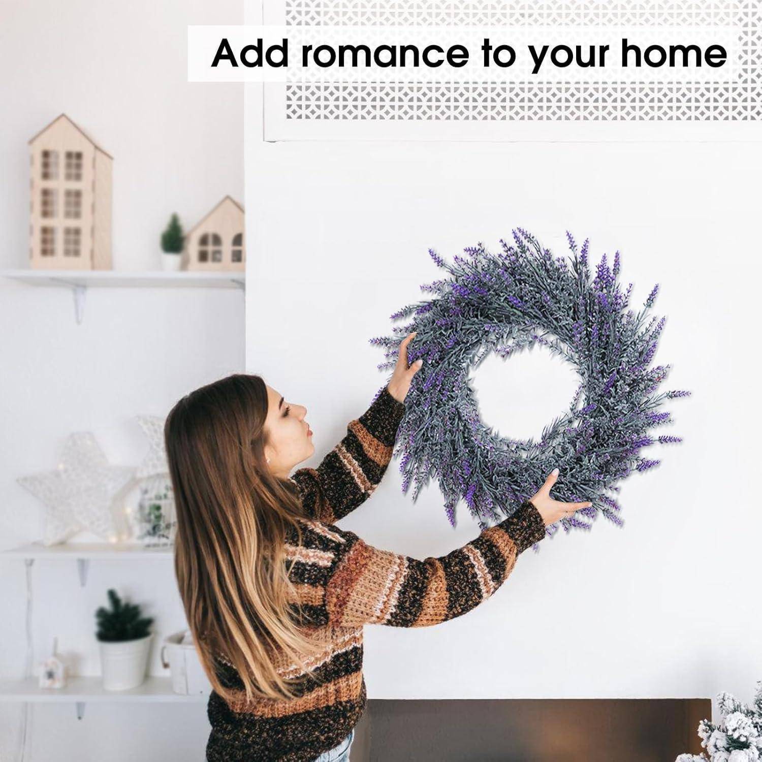 Lavendel-Kranz 48cm künstlich für Haustür Valentins-Frühlings-Deko