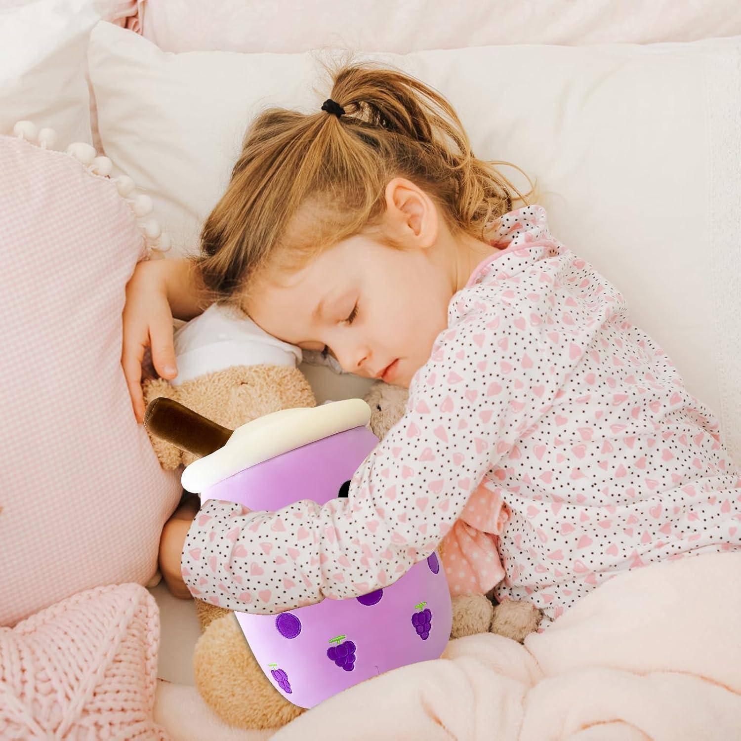 Bubble Tea Plüschkissen Boba Stofftier 25cm Kuscheltier Lila