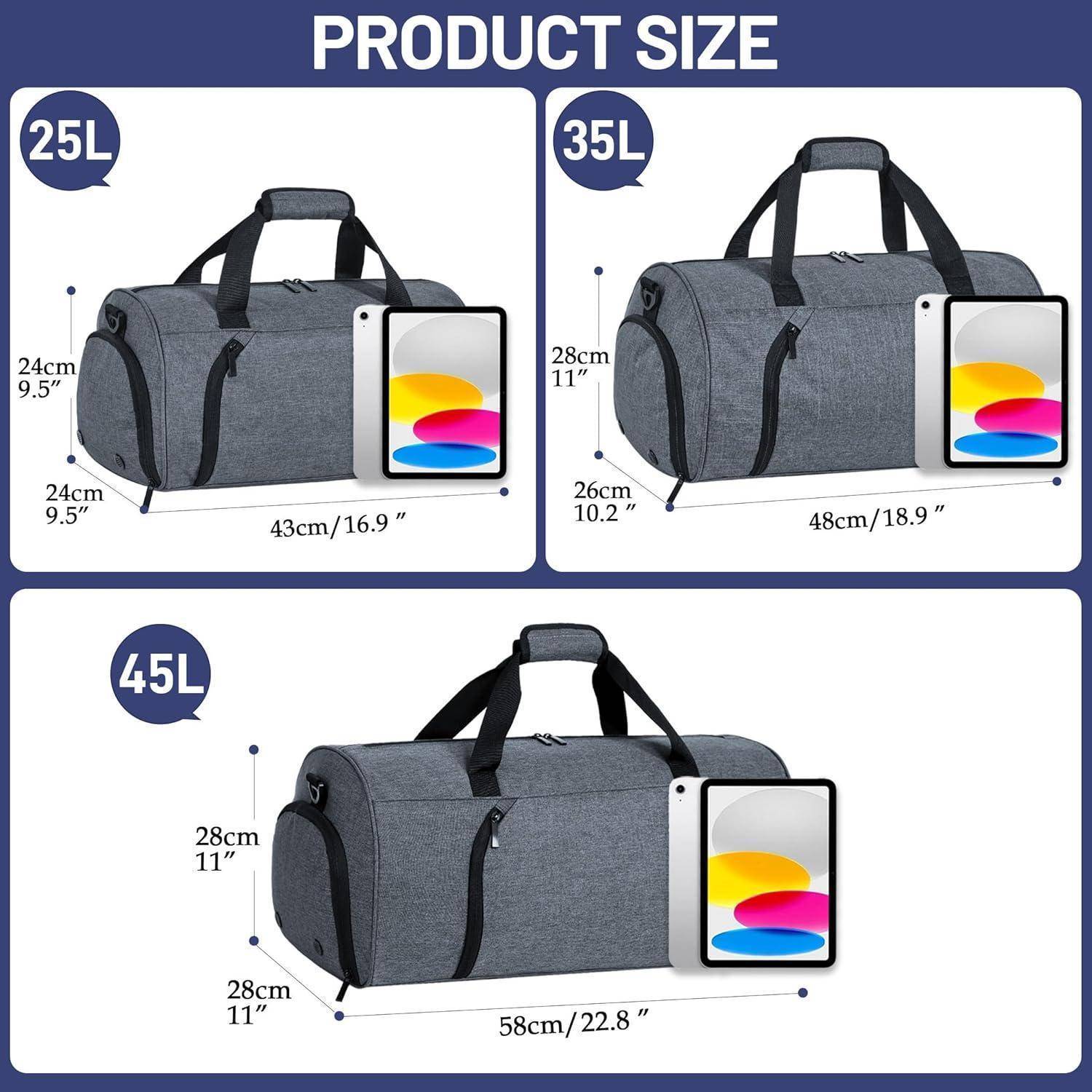 Sporttasche Damen und Herren 35L Reisetasche Duffel Bag wasserdicht
