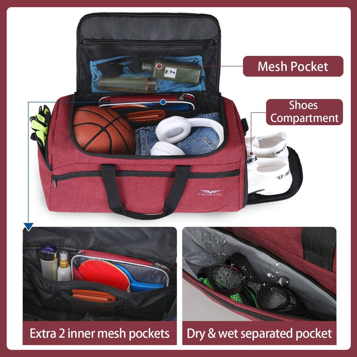 35L Sporttasche & Reisetasche Damen Herren Schuhfach Nassfach