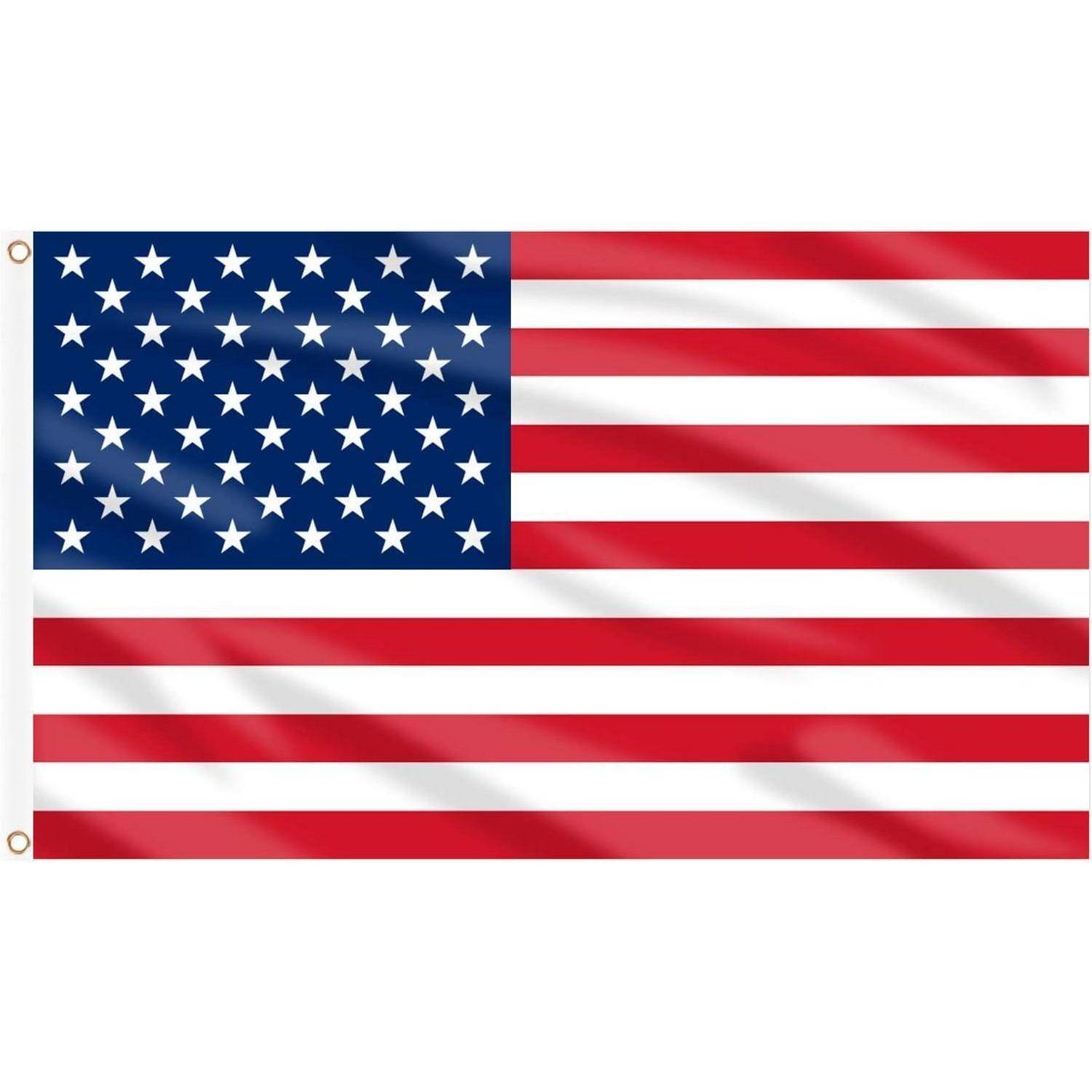 Die Abbildung zeigt die Flagge der Vereinigten Staaten, die 50 weiße Sterne in einem blauen Rechteck und 13 rote und weiße Horizontalstreifen aufweist.