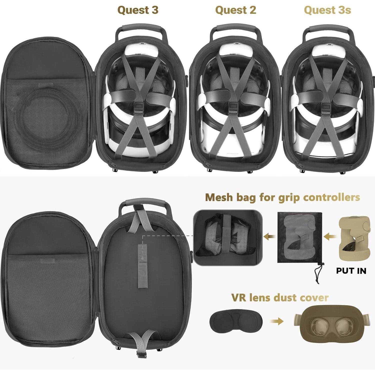 Große Tragetasche für Oculus Quest 2 mit Elite Strap, Touch
