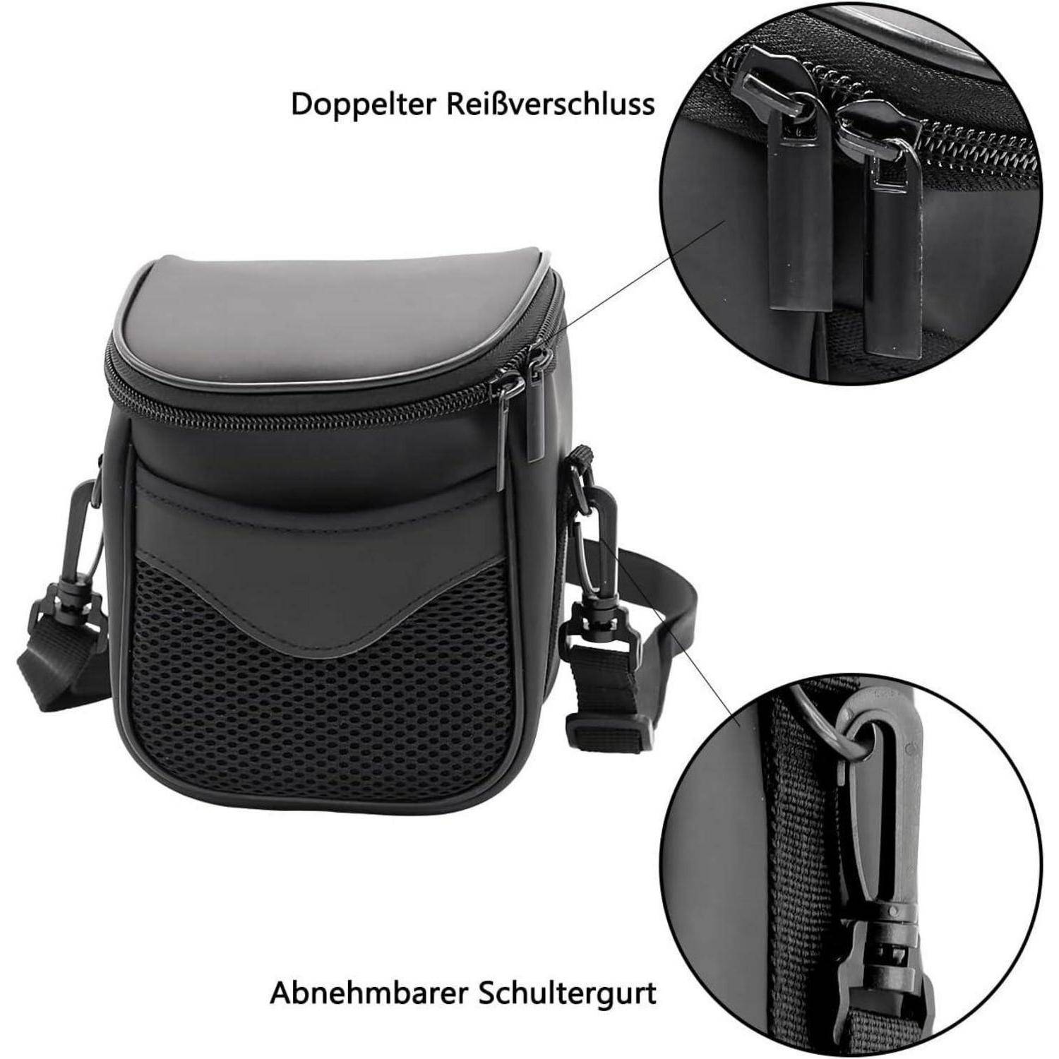 Kameratasche für Canon Nikon Sony Schwarz PU Leder Umhängetasche