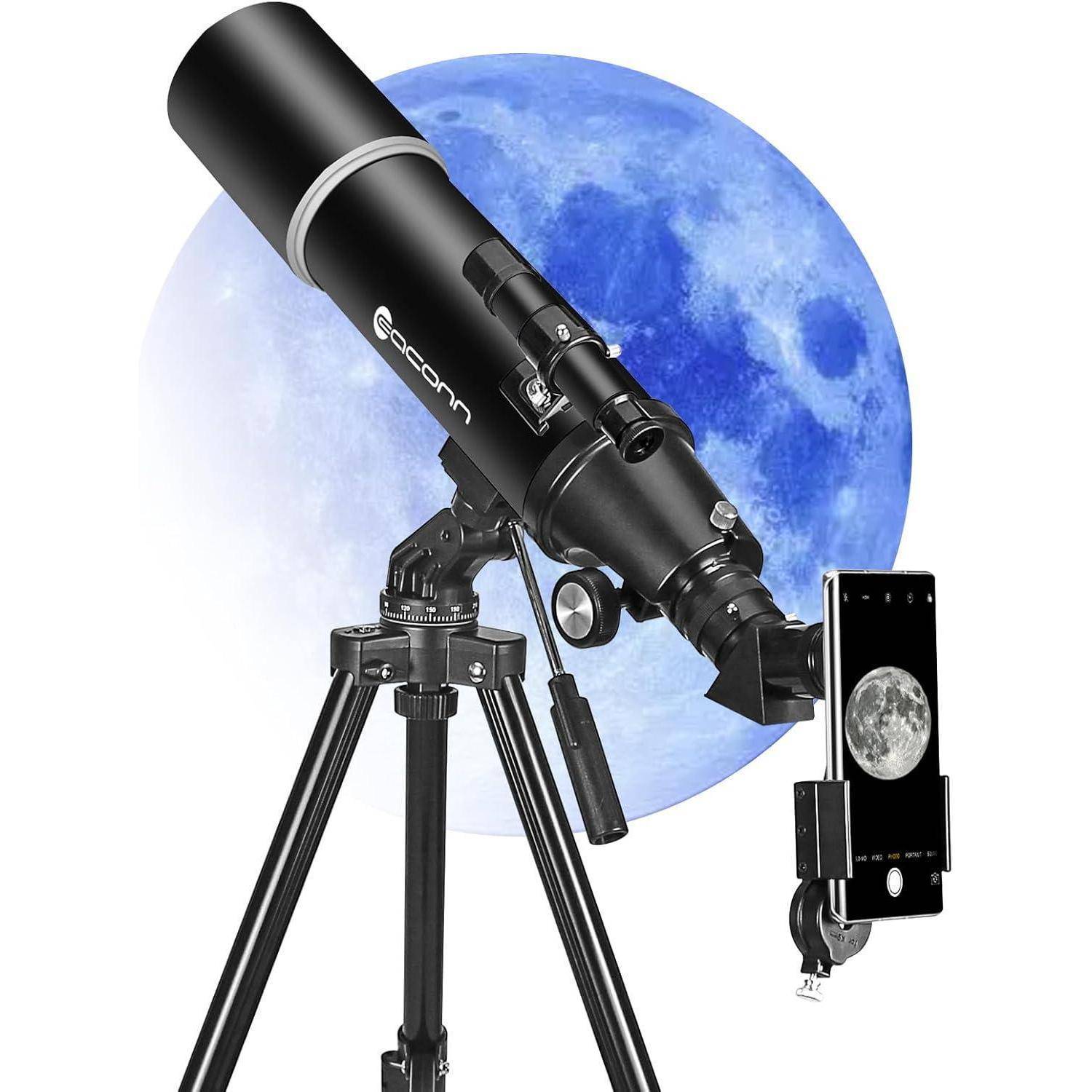 Refraktor Teleskop für Astronomie Anfänger & Kinder 80mm Aperture
