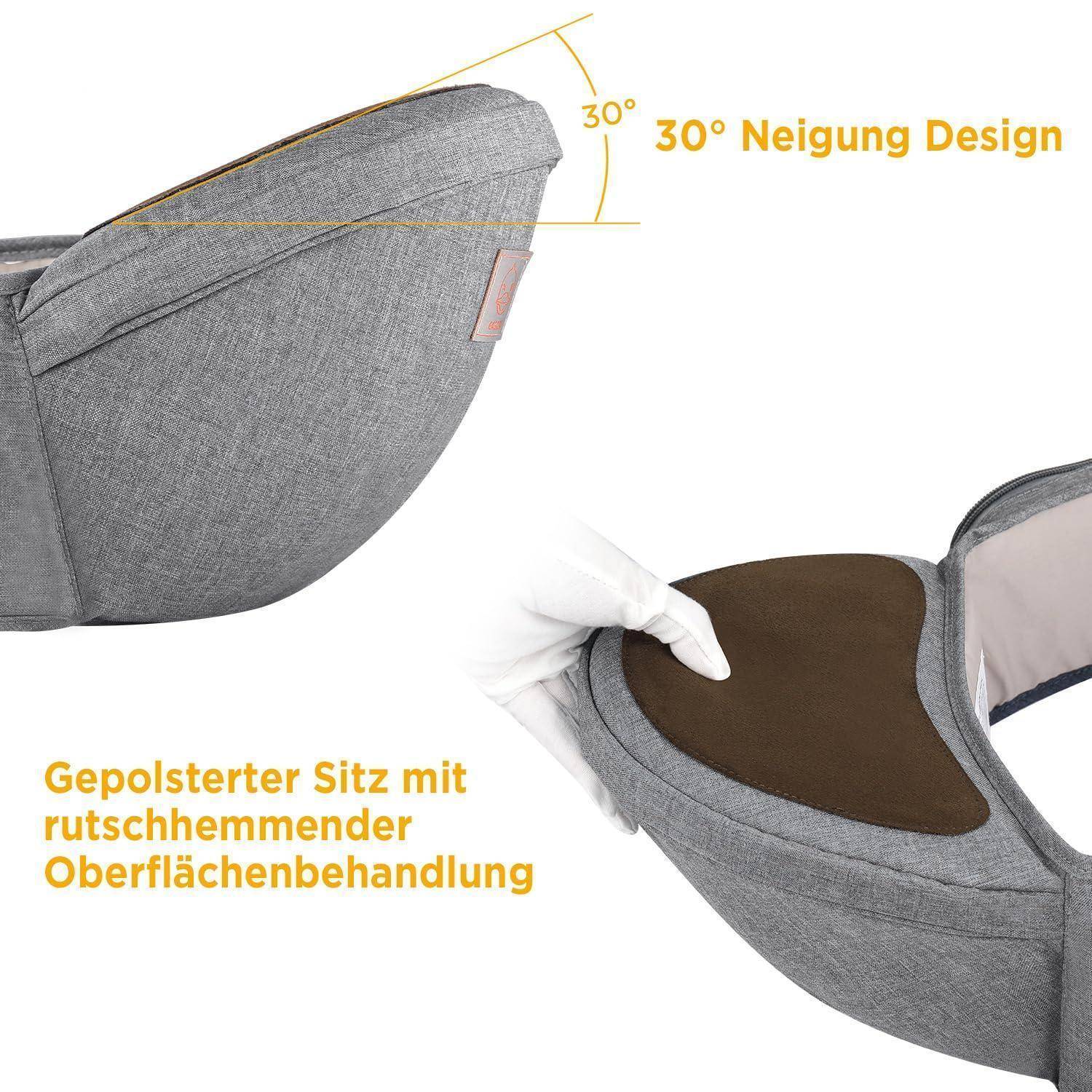 Baby Hüftsitz Leichter Taille Hocker 4 Tragepositionen 0-36 Monate
