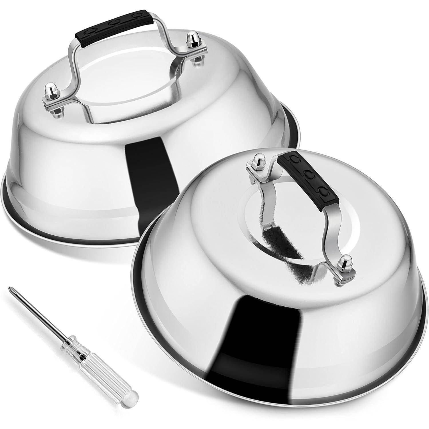 Burgerglocke Edelstahl Kunststoffgriff Grilldeckel für Steak Käse