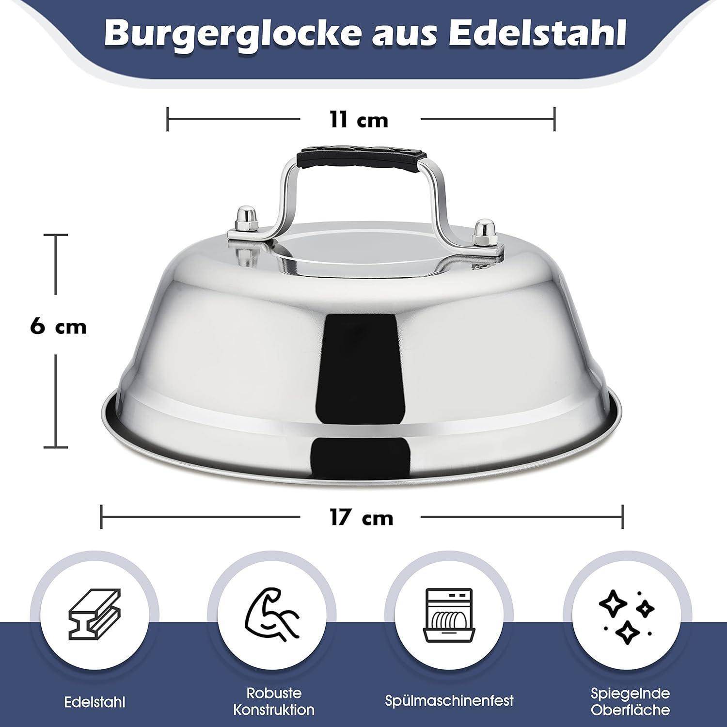 Burgerglocke Edelstahl Kunststoffgriff Grilldeckel für Steak Käse