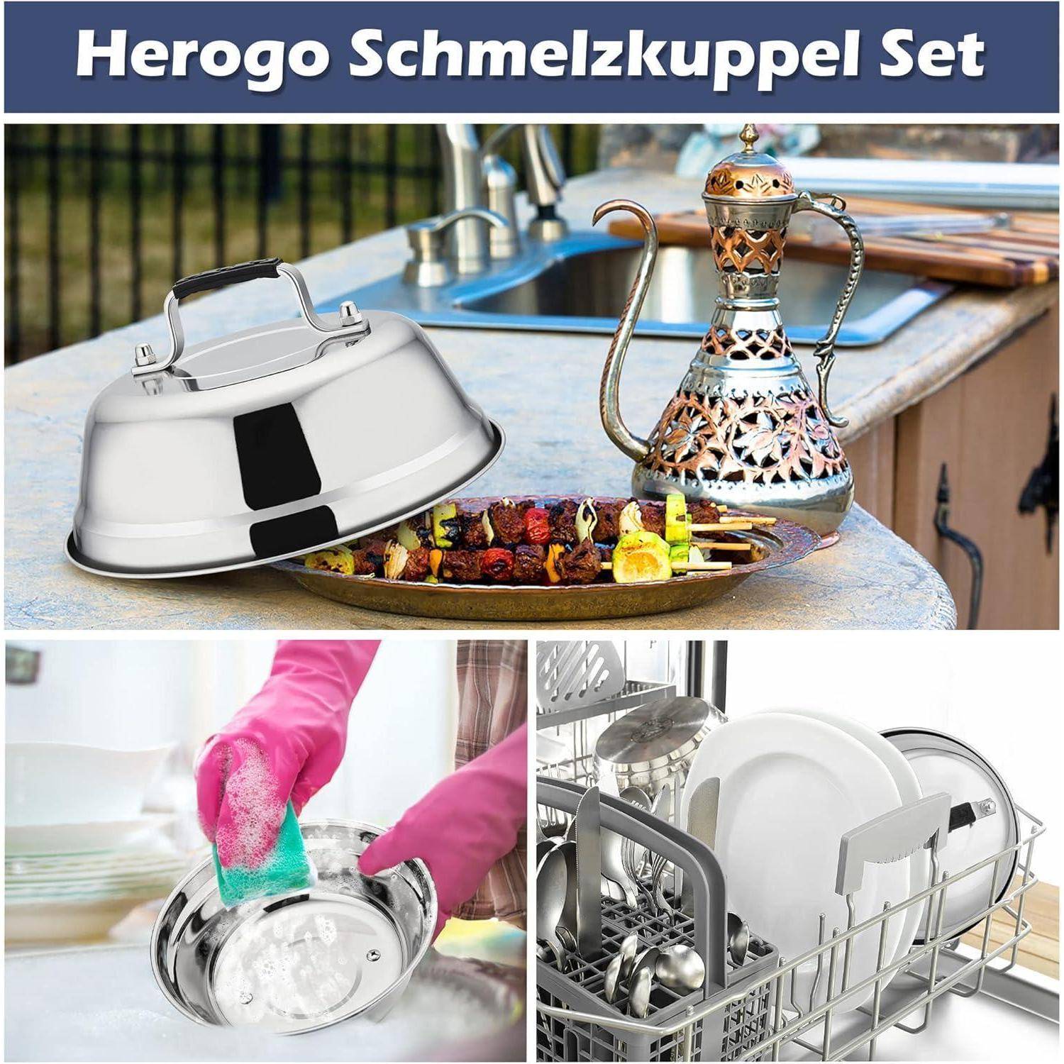 Burgerglocke Edelstahl Kunststoffgriff Grilldeckel für Steak Käse