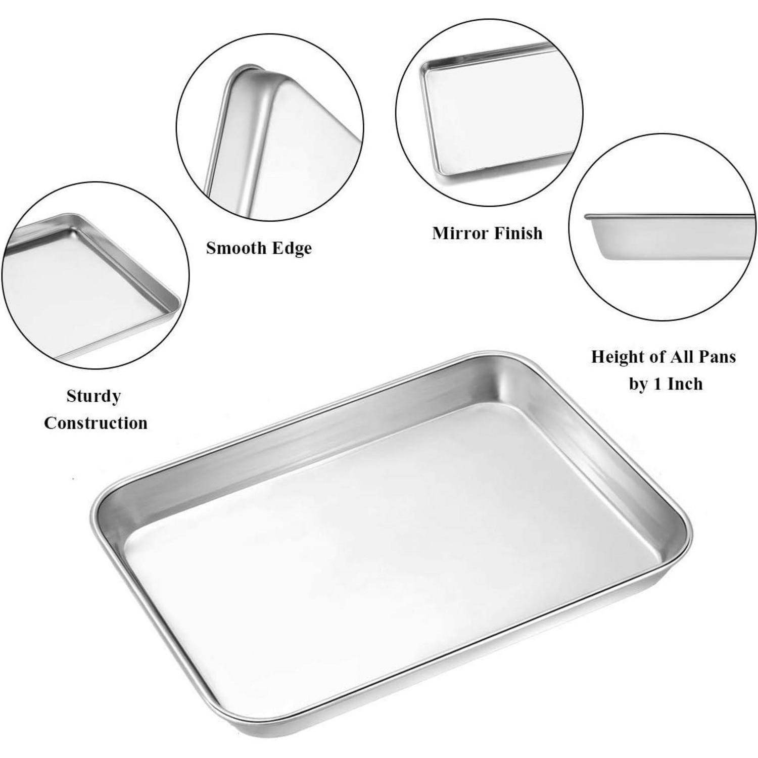 Baking Sheet Set Edelstahl 25.4x20.3x2.5cm Ungiftig & Gesund