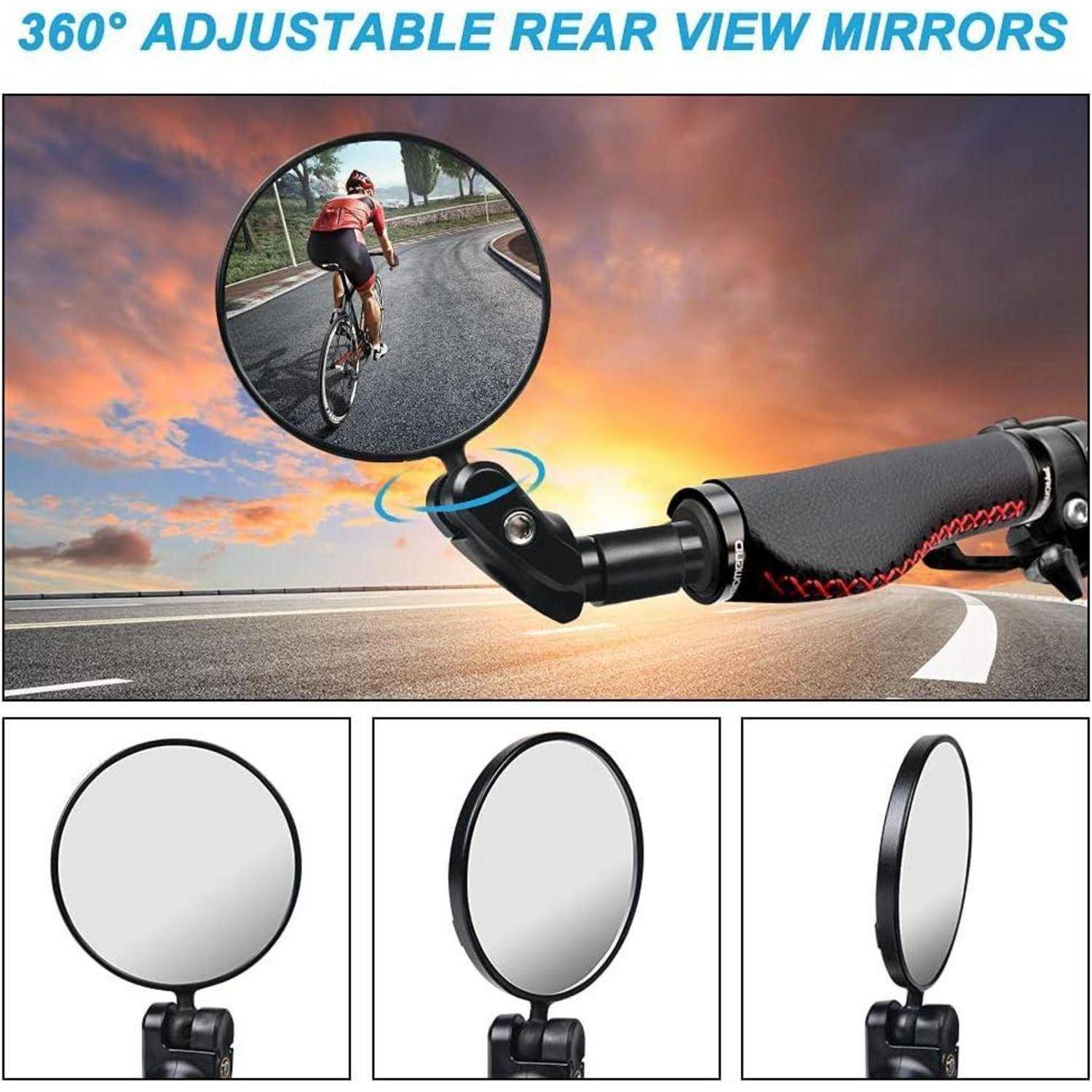 2 Stück 360 Grad Fahrradspiegel für 17.4mm-22mm Lenker Robust und