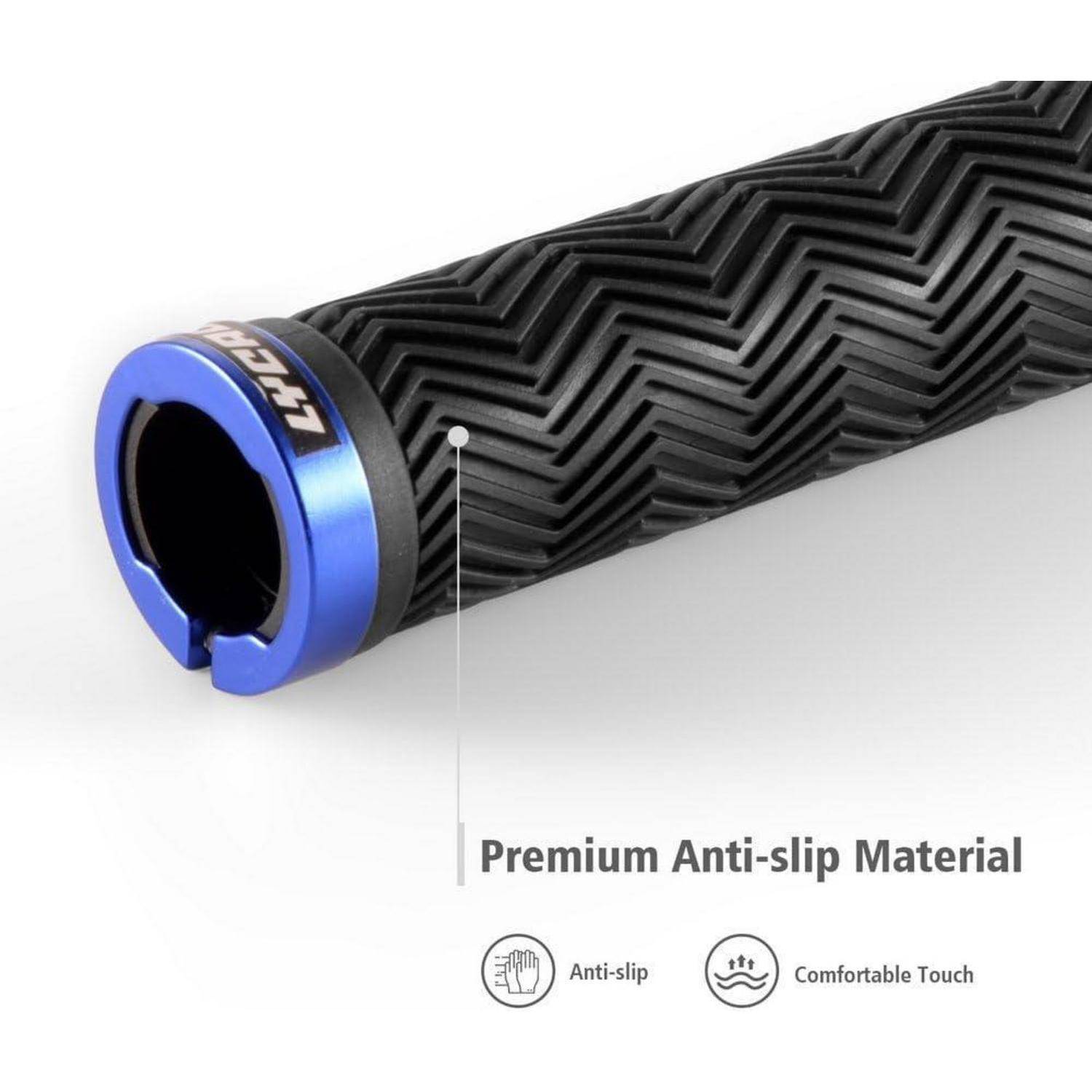 Ergonomic Fahrradgriffe mit Aluminium-Endkappen Blau, MTB