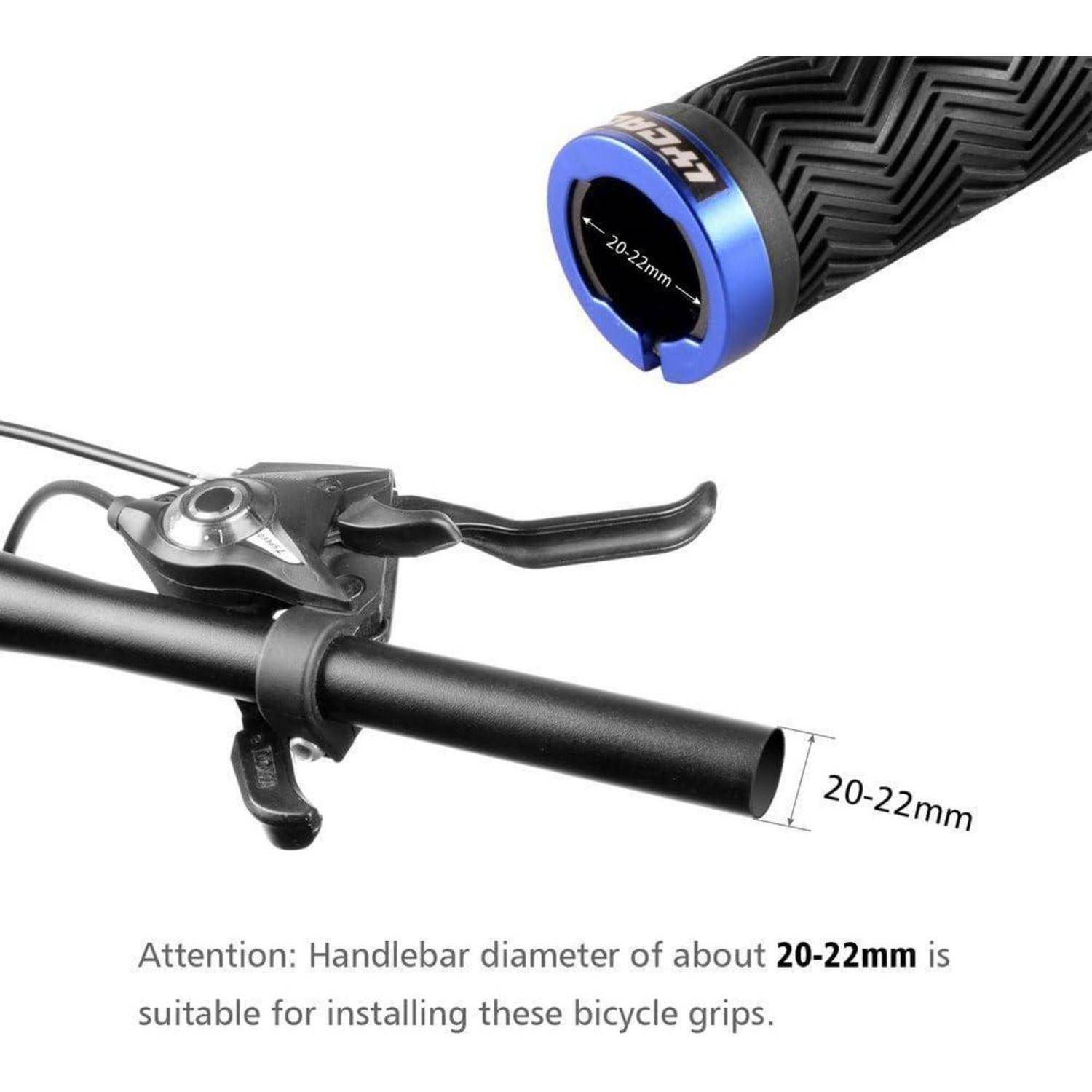 Ergonomic Fahrradgriffe mit Aluminium-Endkappen Blau, MTB