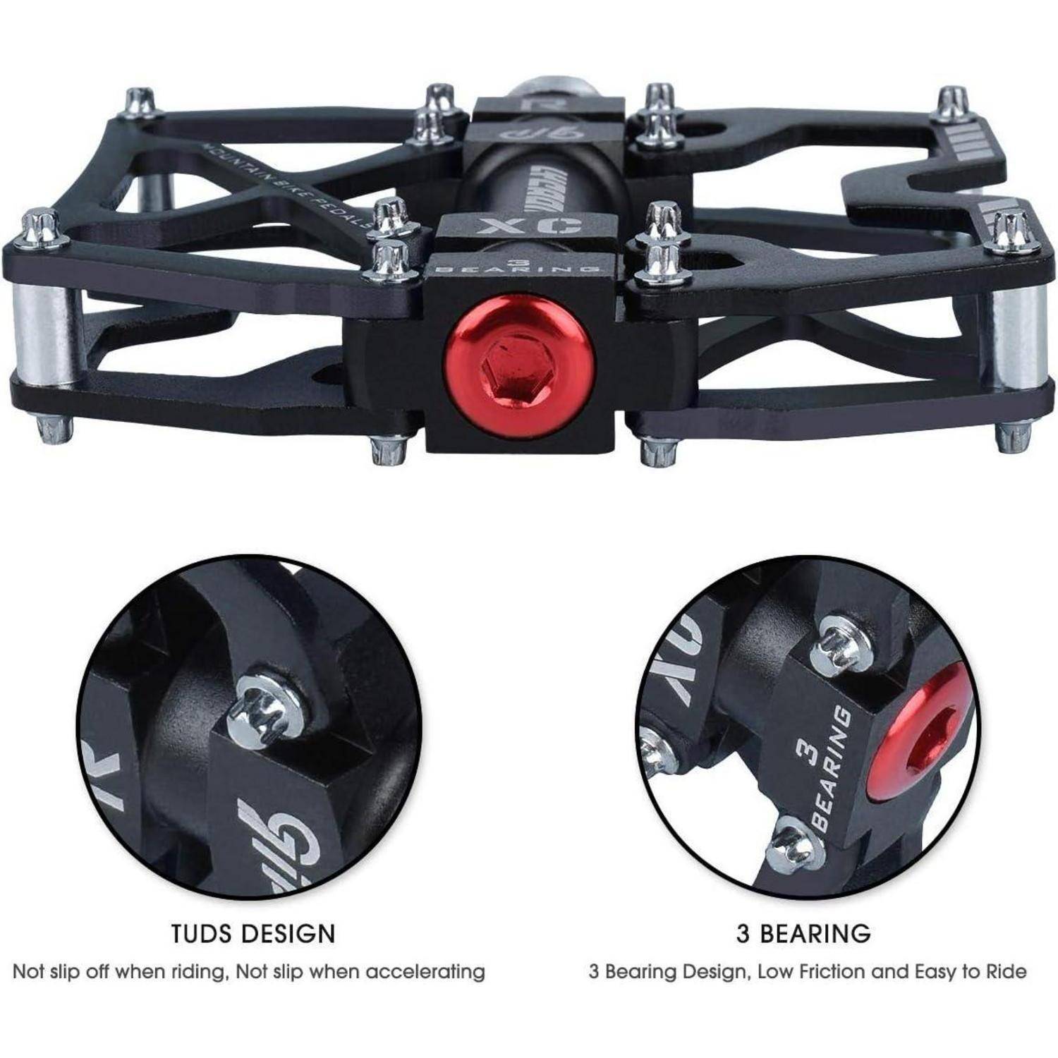 Fahrradpedale rutschfestes Pedal CNC-Aluminium 3 Kugellager BMX MTB