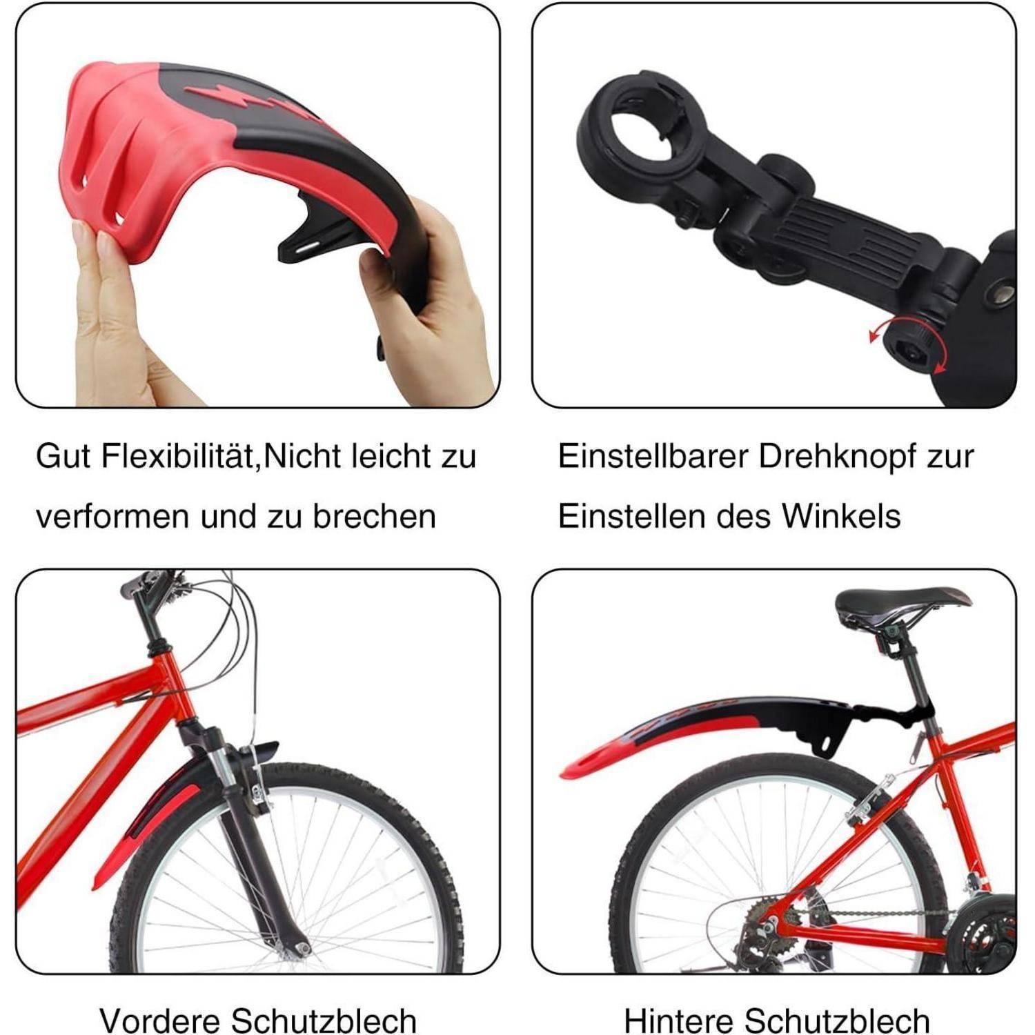 Fahrrad Schutzblech Set 2-teilig Universal Bike Fender 24-29 Zoll MTB