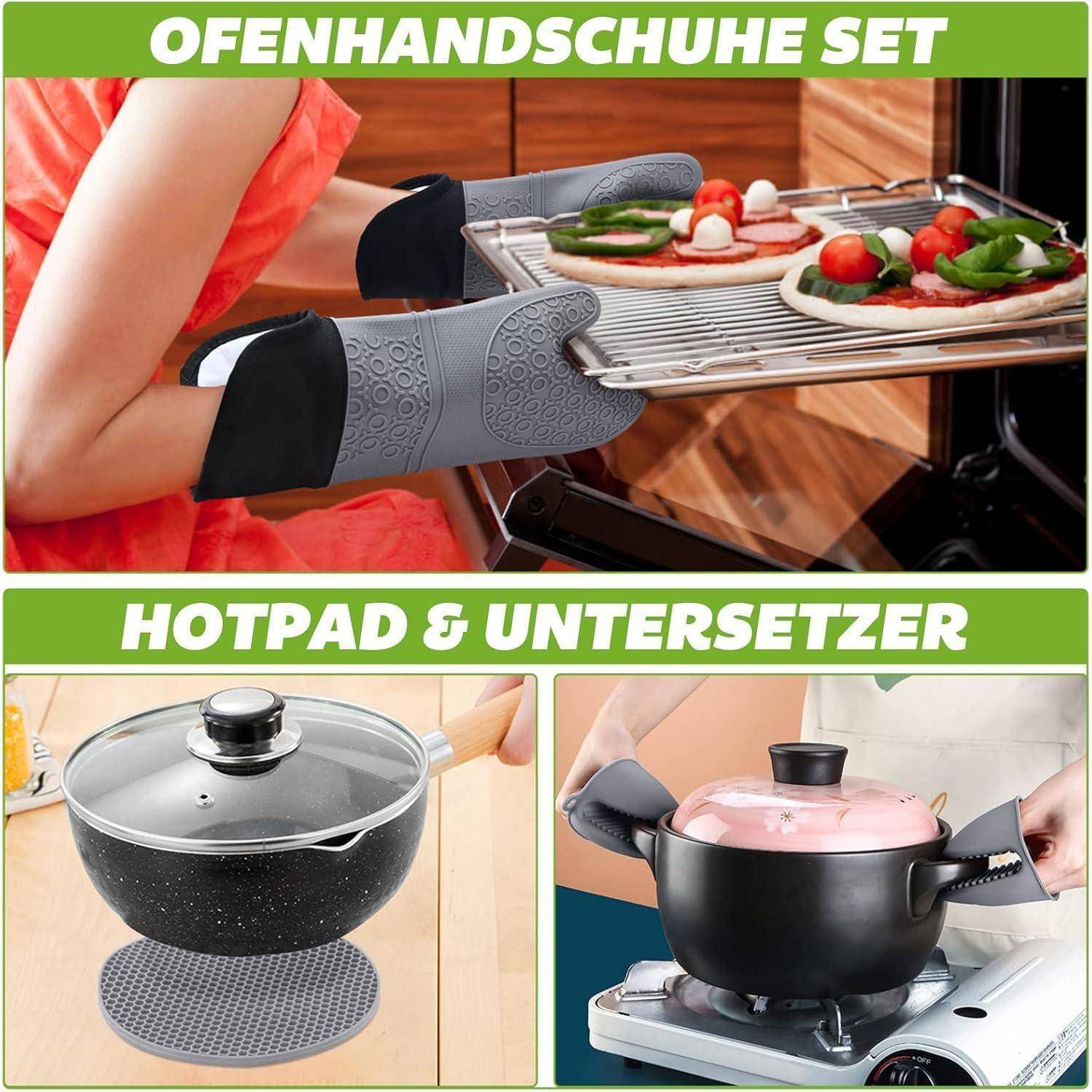 Küchenhandschuhe Silikon-Set hitzebeständig rutschfest