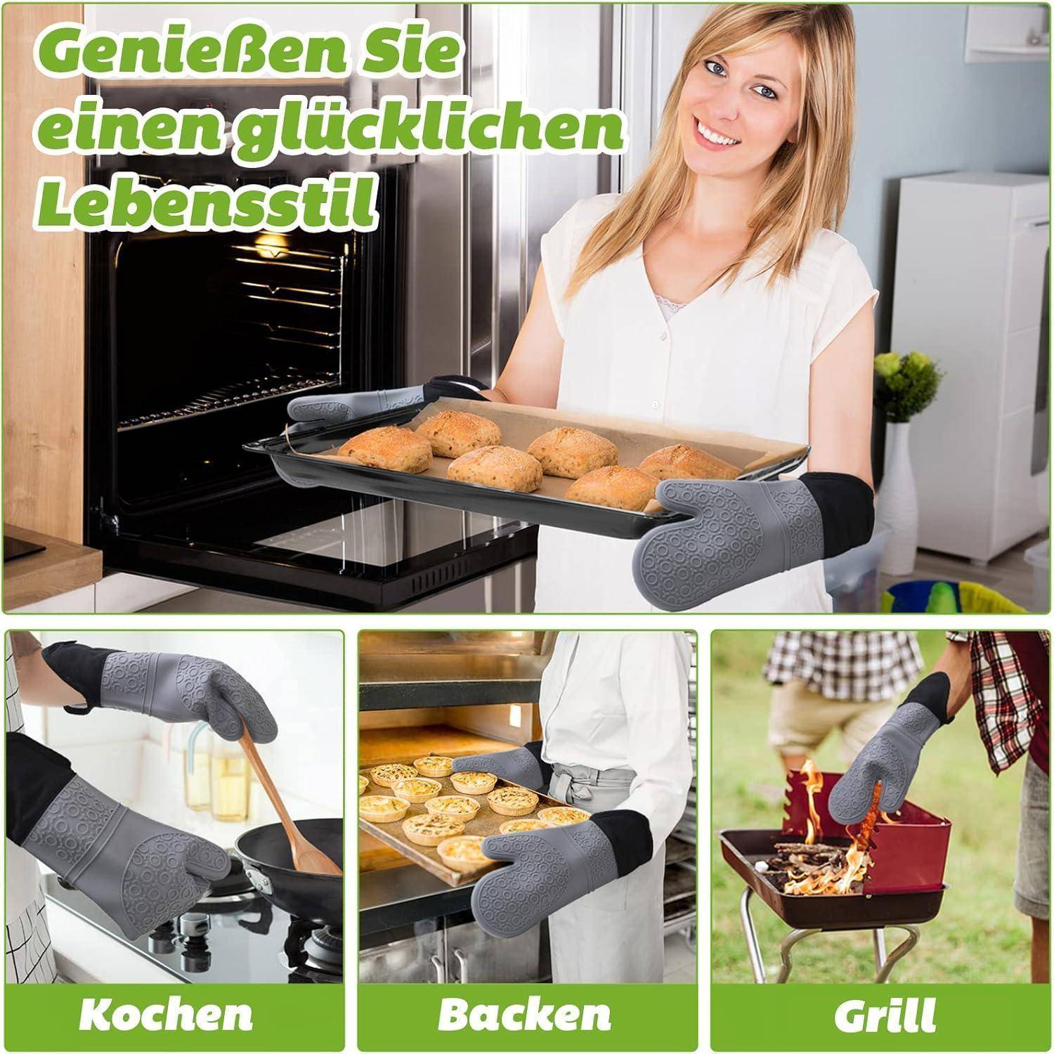 Küchenhandschuhe Silikon-Set hitzebeständig rutschfest