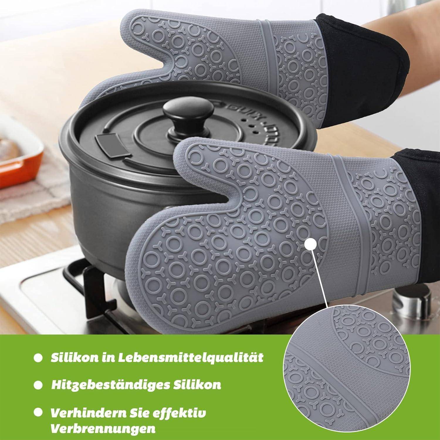 Küchenhandschuhe Silikon-Set hitzebeständig rutschfest