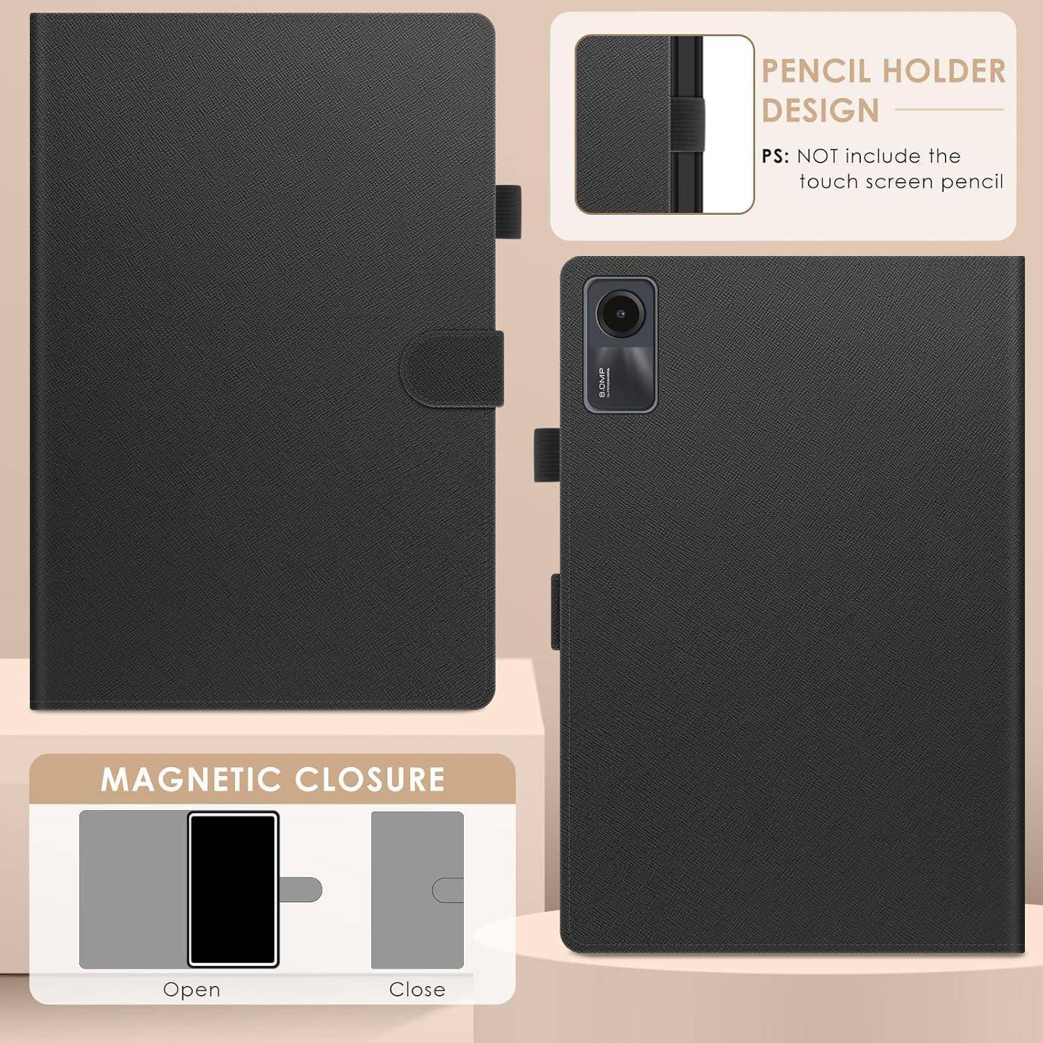 Xiaomi Redmi Pad SE 11 Zoll 2023 Hülle S Pen Halter Stand Case Schwarz