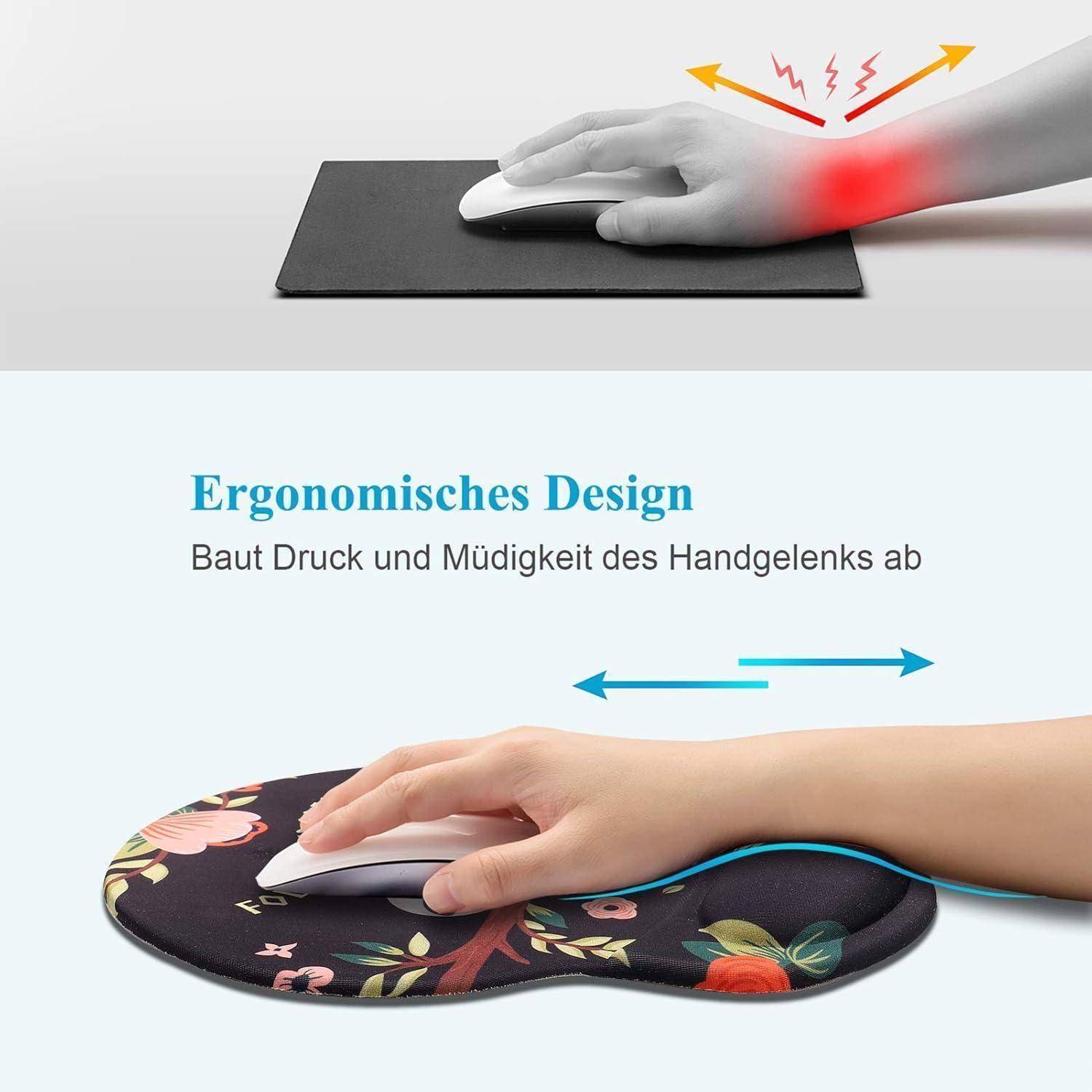 Ergonomisches Mauspad mit Gelkissen Handgelenkauflage rutschfest