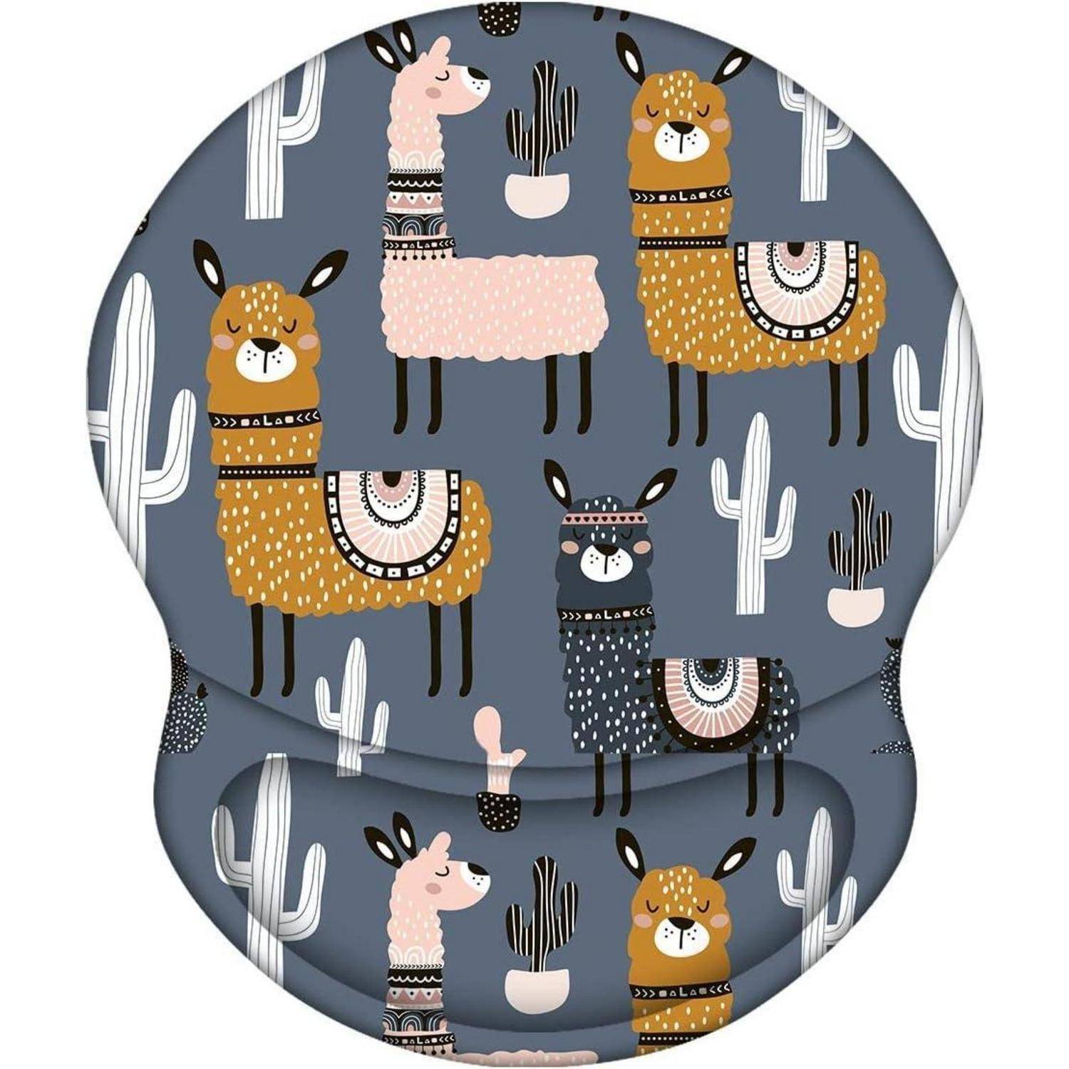 Mousepad mit Handauflage Gel Ergonomisch Handgelenkauflage Alpaka