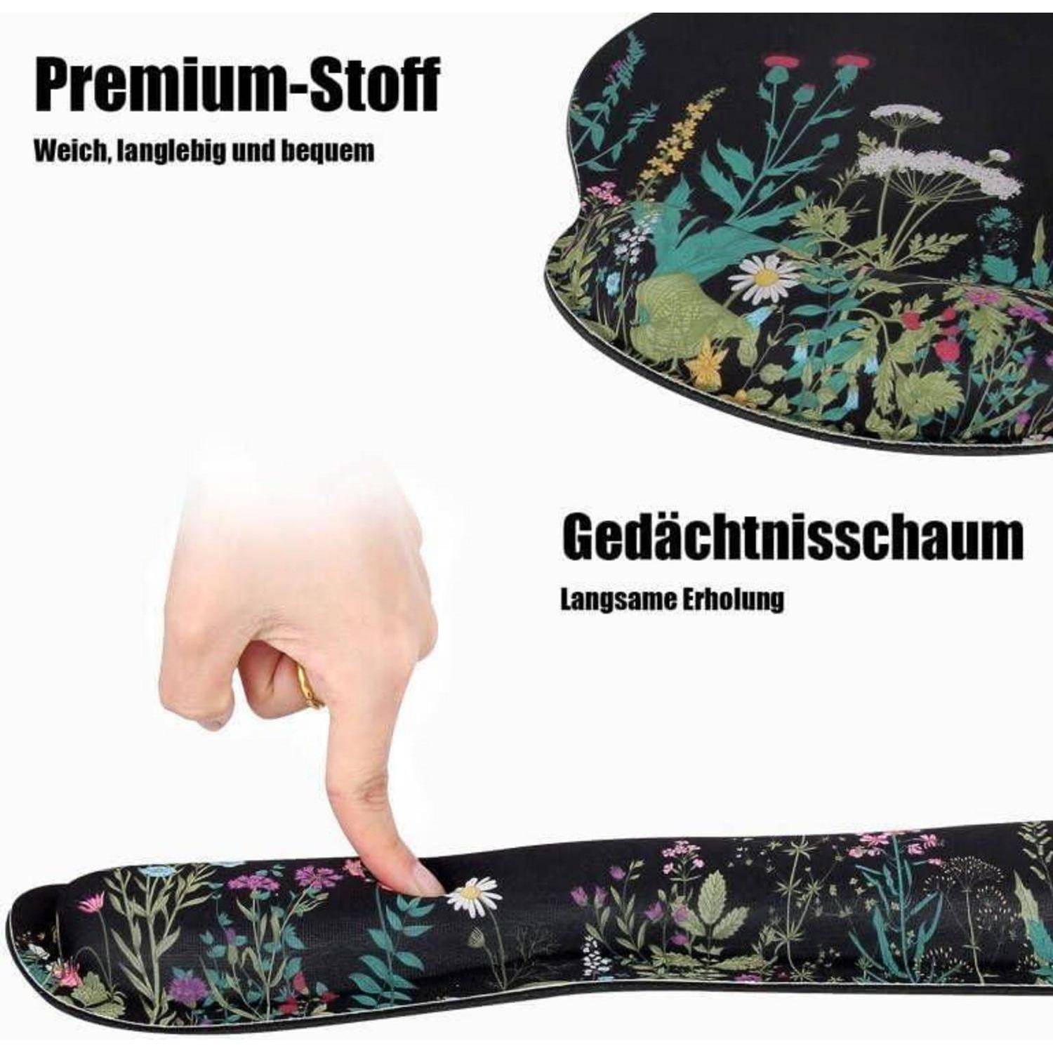 Premium-Stoff: Weich, langlebig und bequem. Gedächtnisschaum: Langsame Erholung. Florale Stoffmusterung mit Wildblumen.