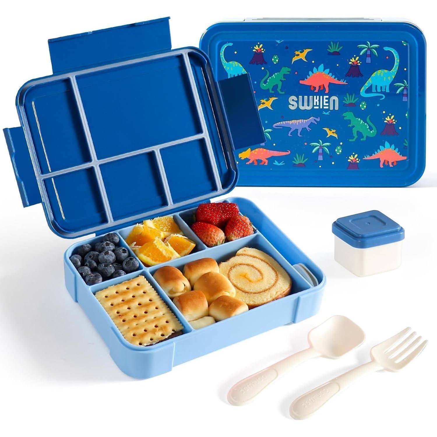 Brotdose mit Fächern 1300ml Lunchbox für Kinder Auslaufsicher Bento