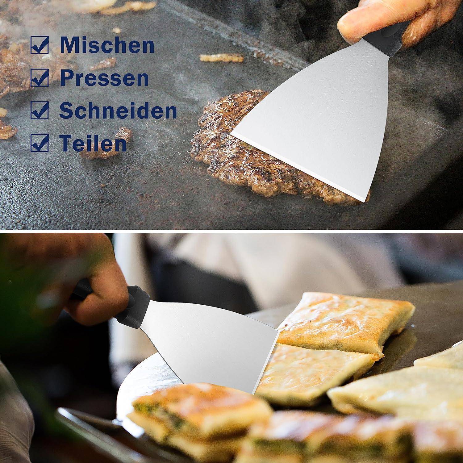 Grillspachtel Set Edelstahl BBQ Steak Teppanyaki-Fleisch Reinigung