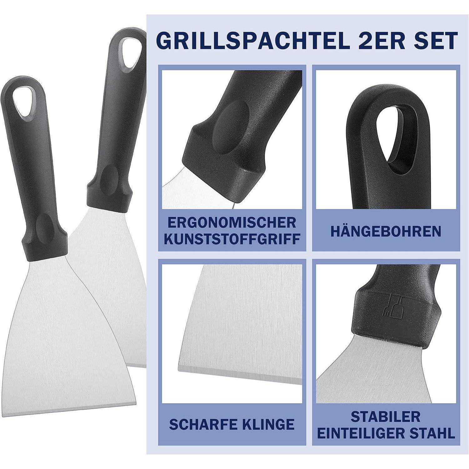 Grillspachtel Set Edelstahl BBQ Steak Teppanyaki-Fleisch Reinigung