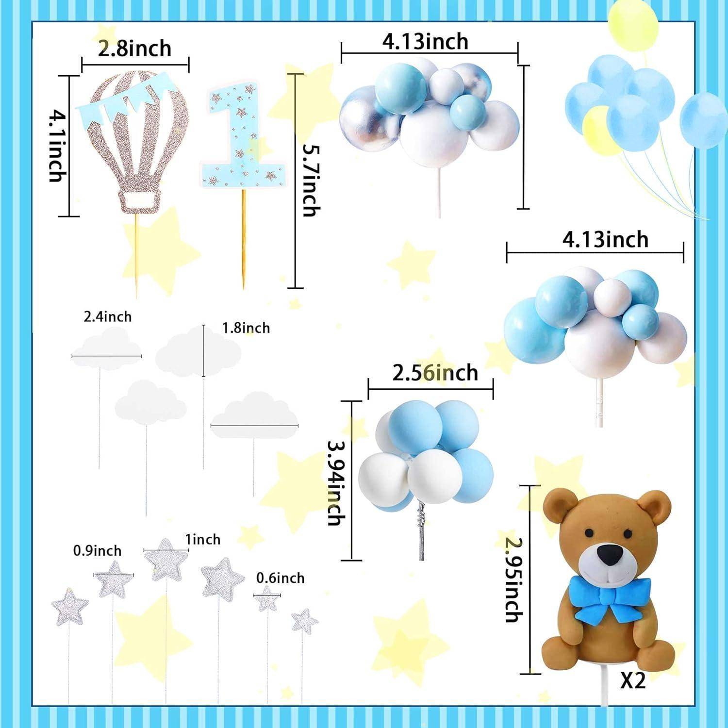 Teddybär Babyparty Kuchen Dekoration Blau Junge Waldtiere Teddy Boy