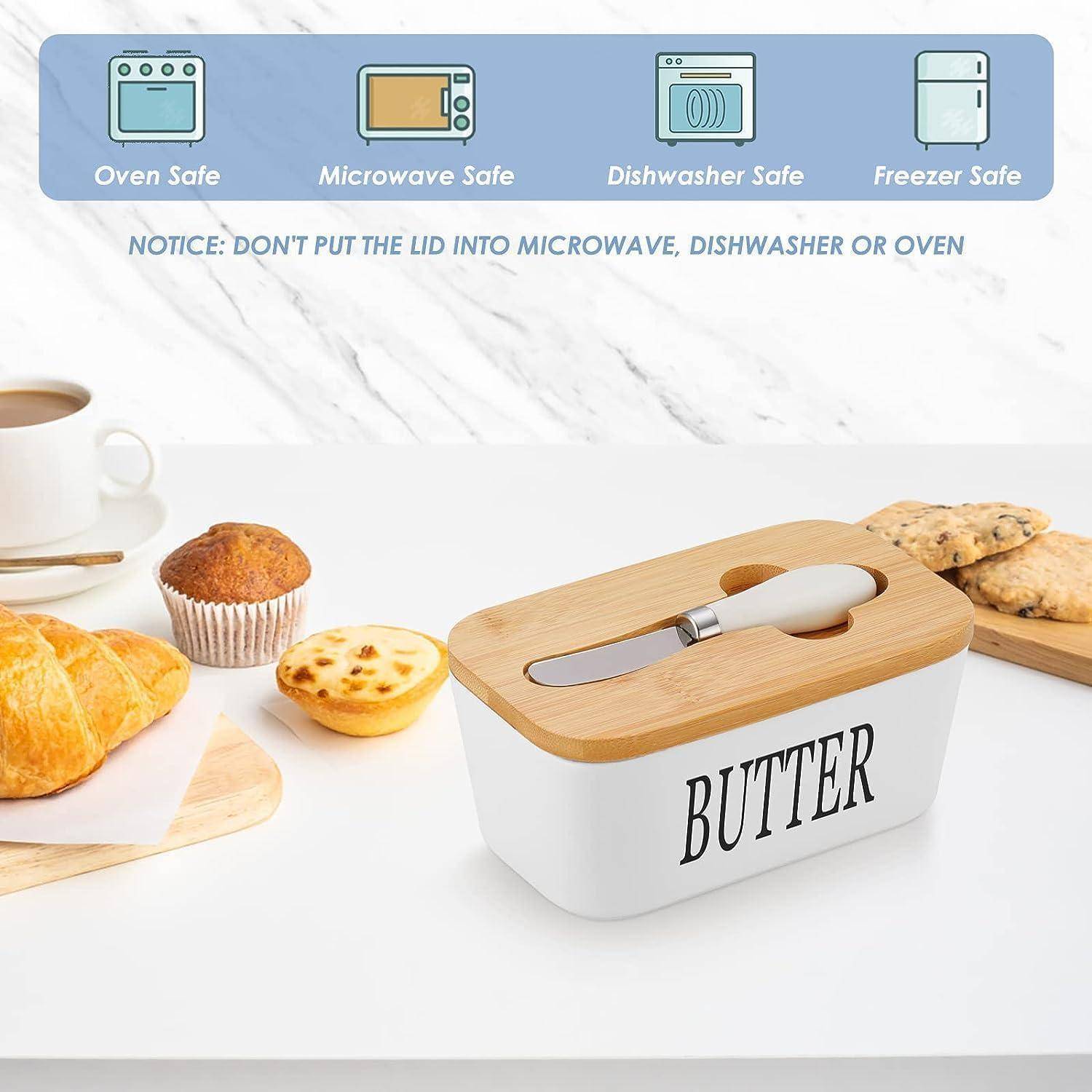 Butterdose Emaille mit Holzdeckel Silikon-Dichtlippe 250 g